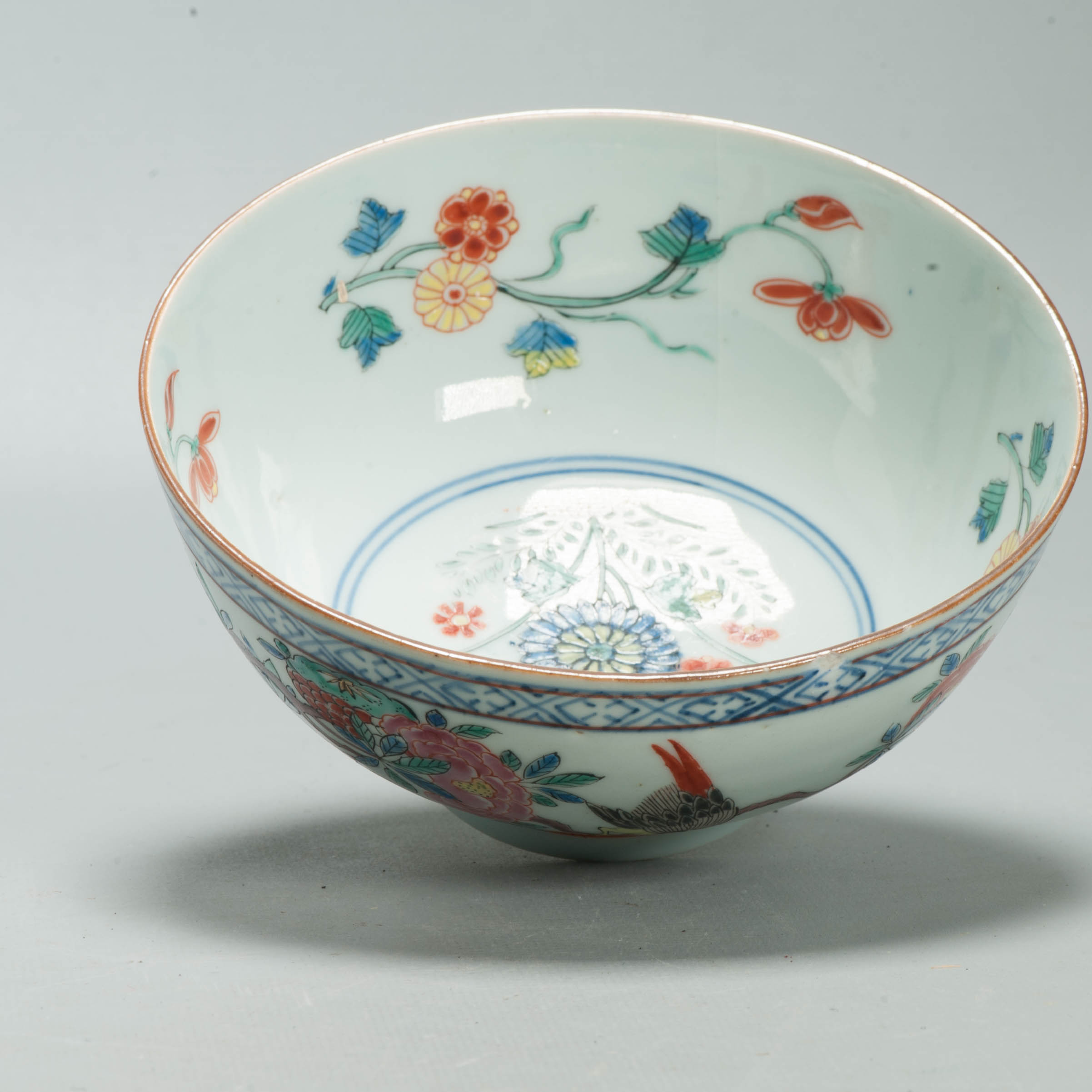Antique Kangxi Qing Chinese Porcelain Famille Rose Bowl European added Decoration - 图片 18