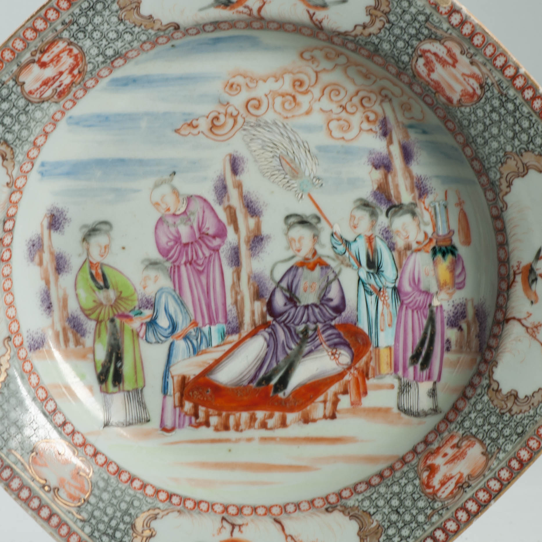 Antique 1740 Chinese Porcelain Rose Plate Qianlong Period China Good Provenance - Image 2