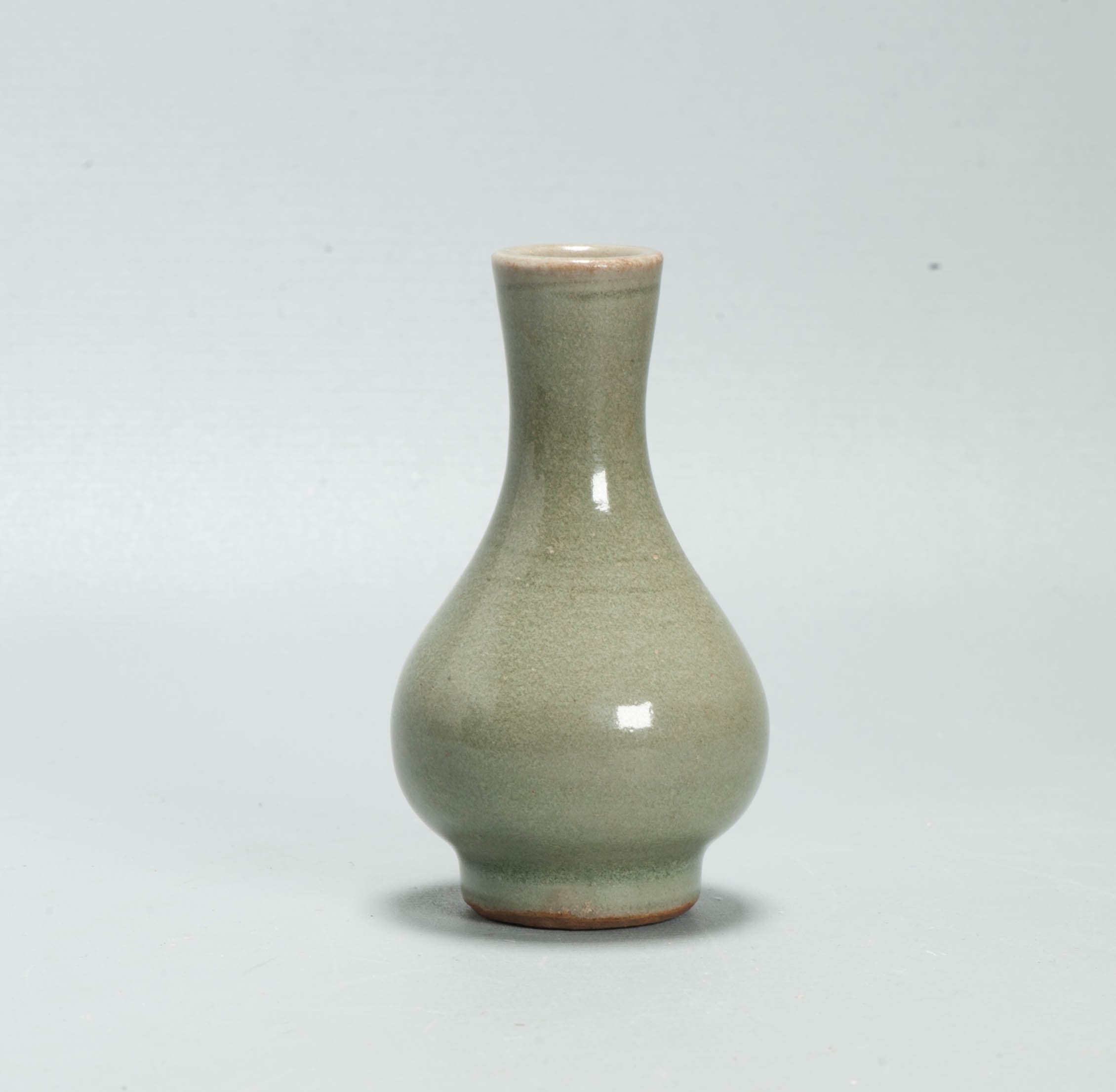 Small Antique Chinese Ming Period Longquan Celadon Pear-Shaped Bottle Vase China - Image 10