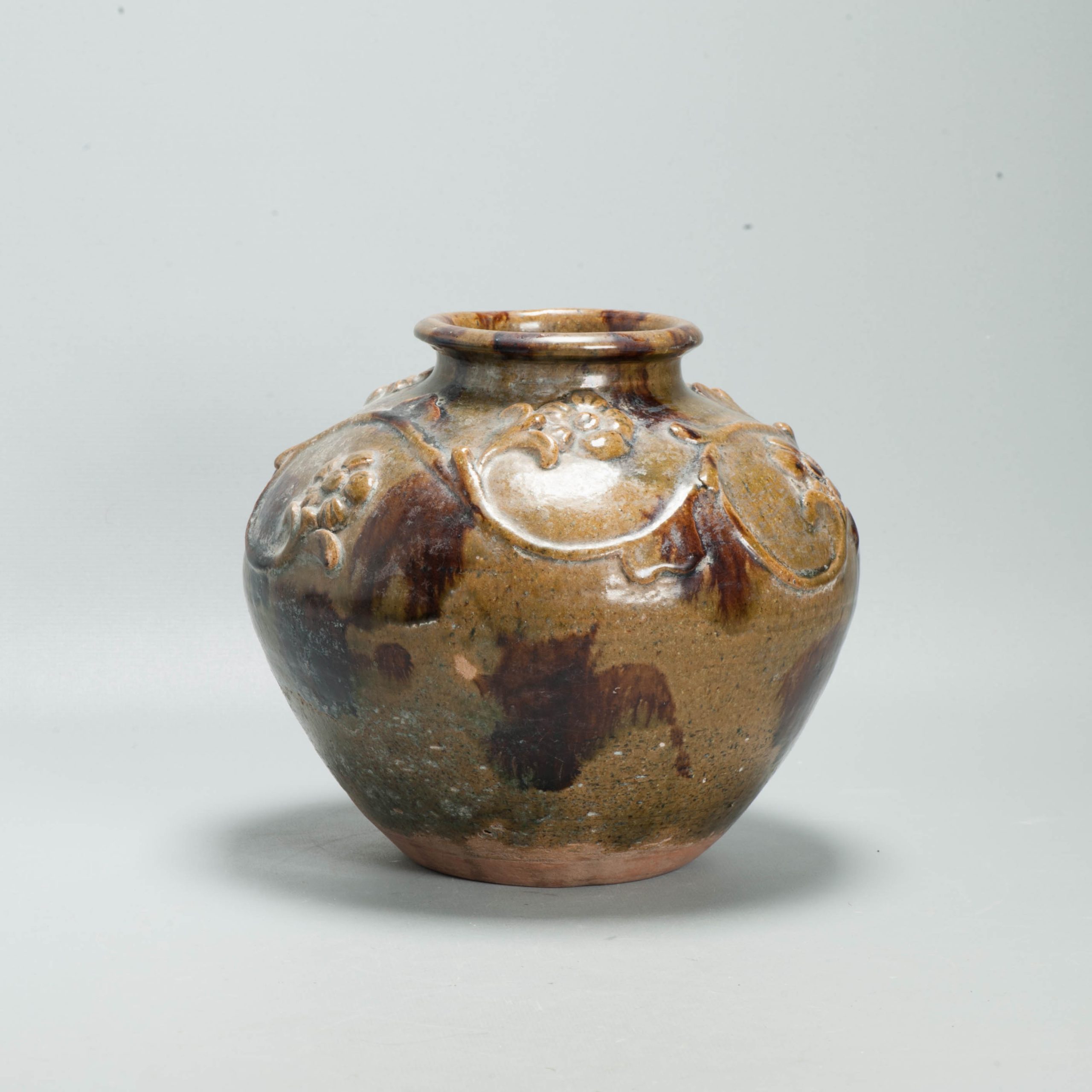 Antique Chinese Shiwan Stoneware Ming / Early Qing Tradecant Jar Pot - Image 12