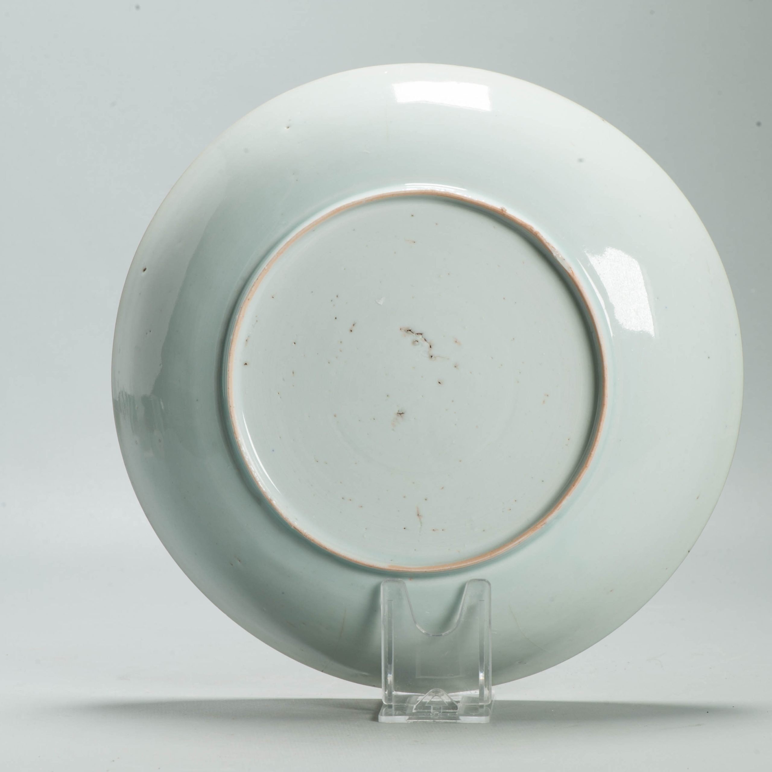 Antique ca 1700 Kangxi Blue and White Floral dish Chinese Porcelain Marked Base - 图片 8