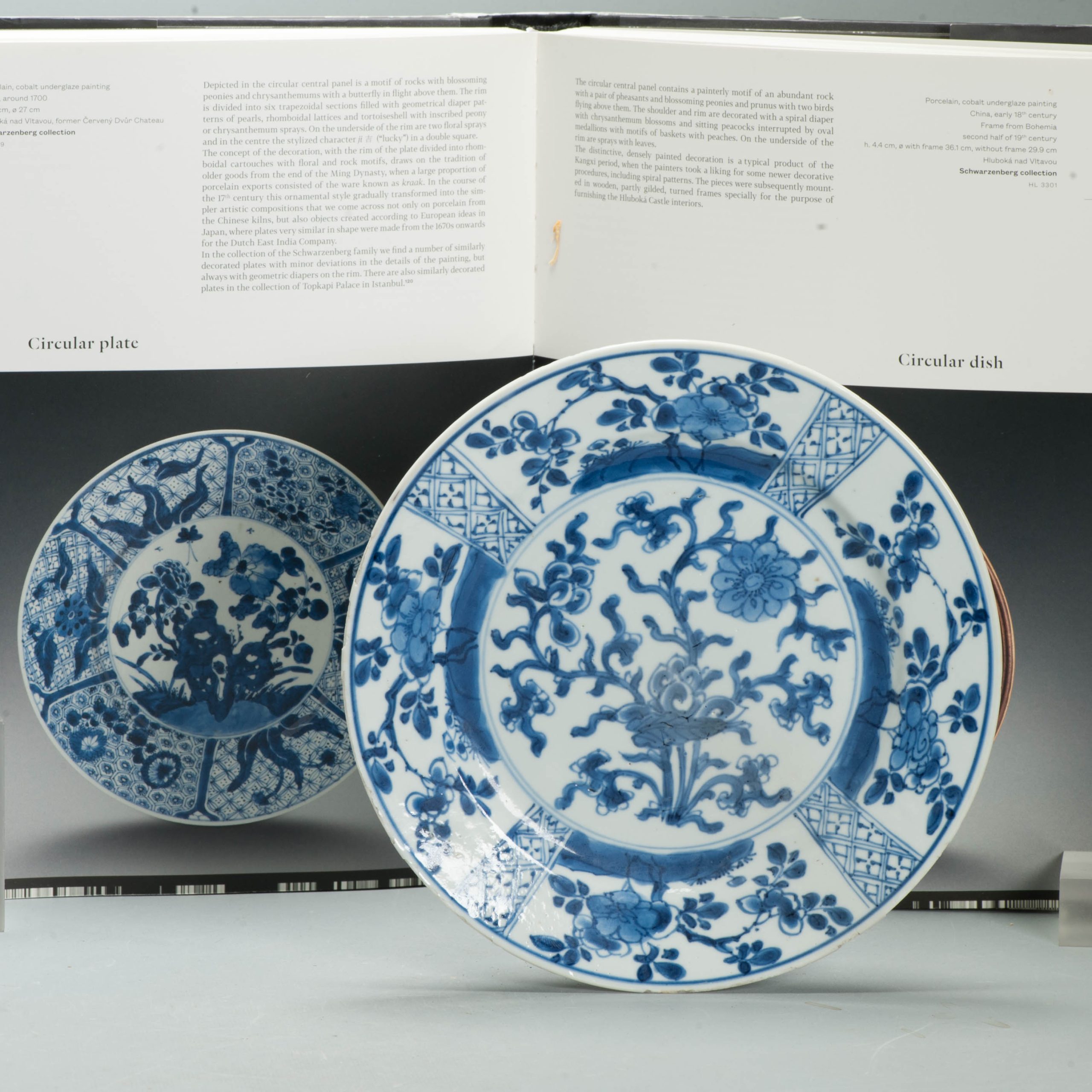 Antique ca 1700 Kangxi Blue and White Floral dish Chinese Porcelain Marked Base - Image 5