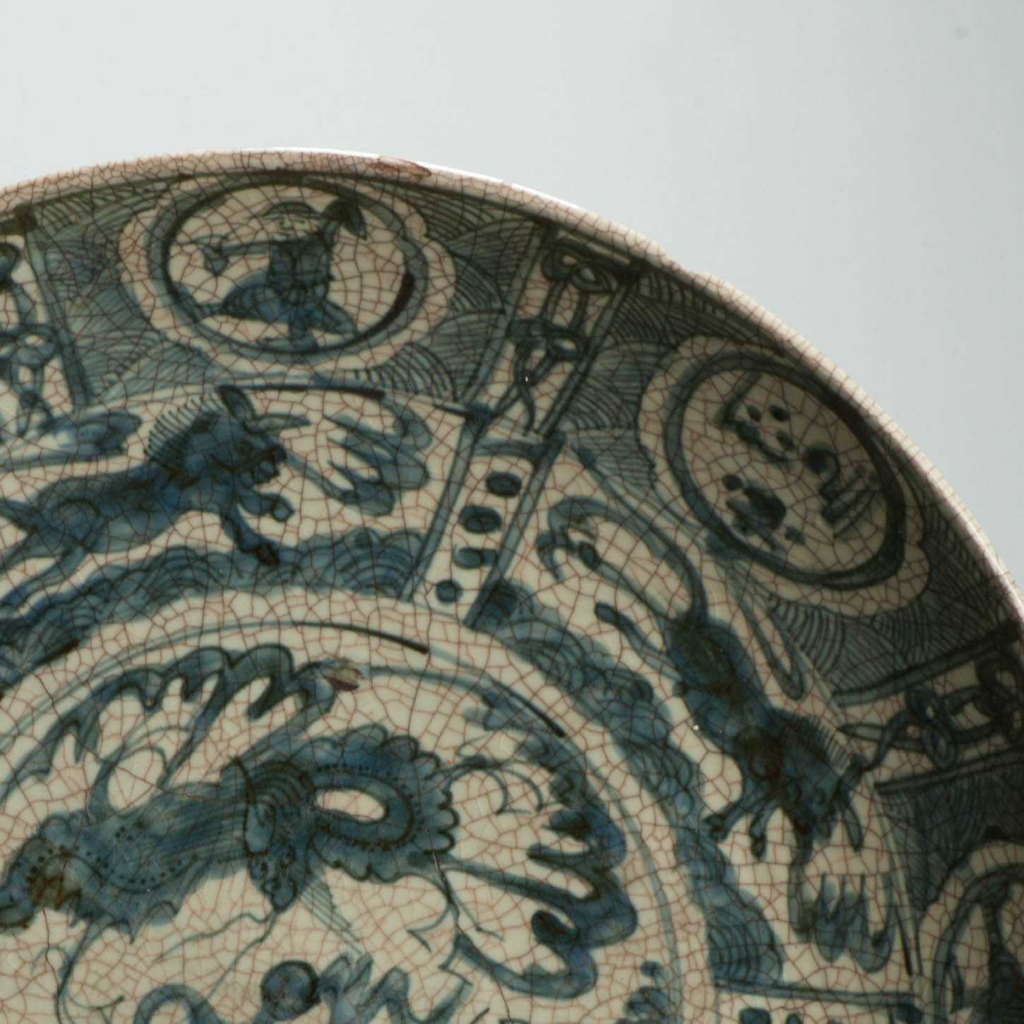 Antique Chinese 16/17C Chinese Porcelain Dish Swatow landscape Islamic Market - 图片 15