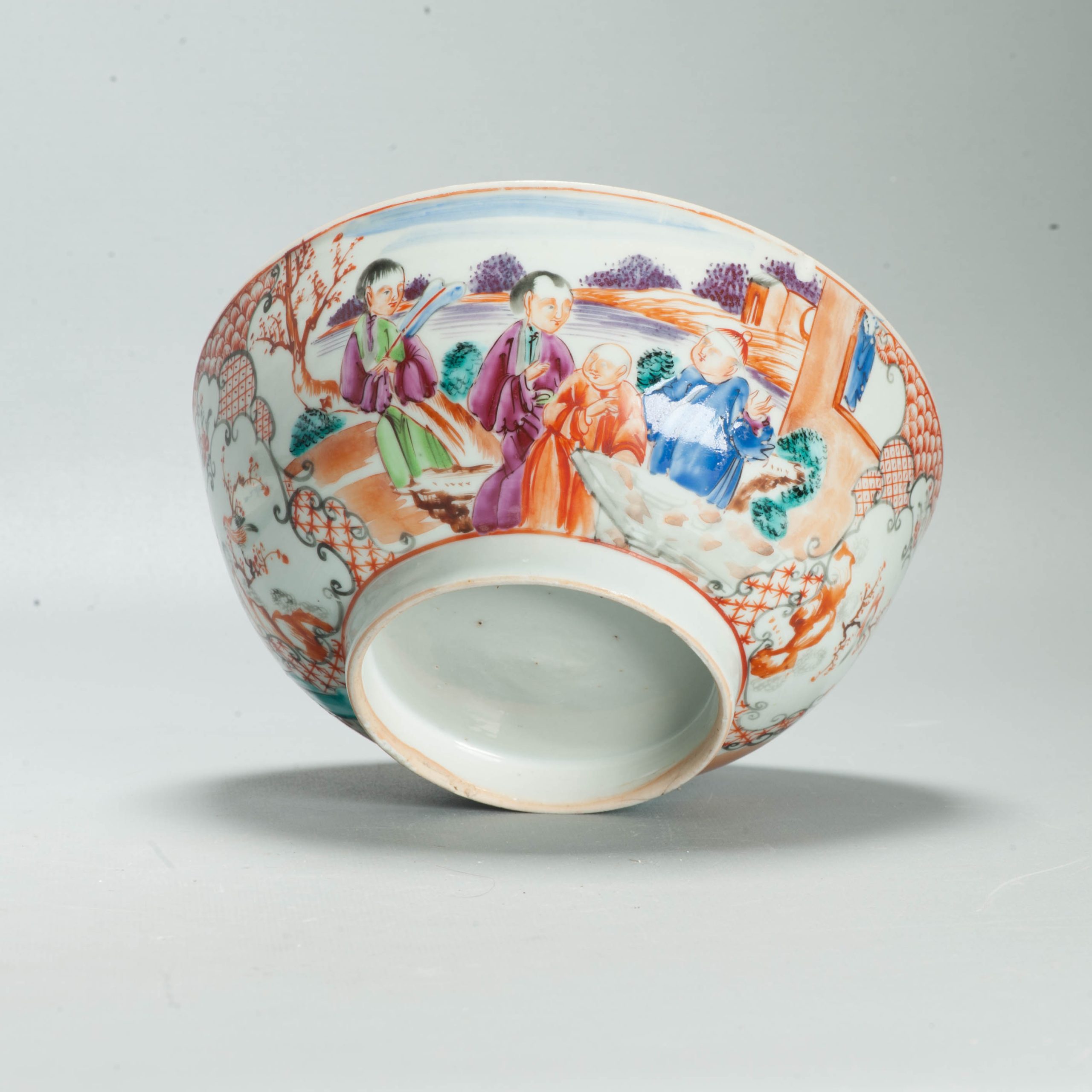 Antique 1740-1750 Chinese Porcelain Bowl China Figural Rose Qianlong Period - Image 12