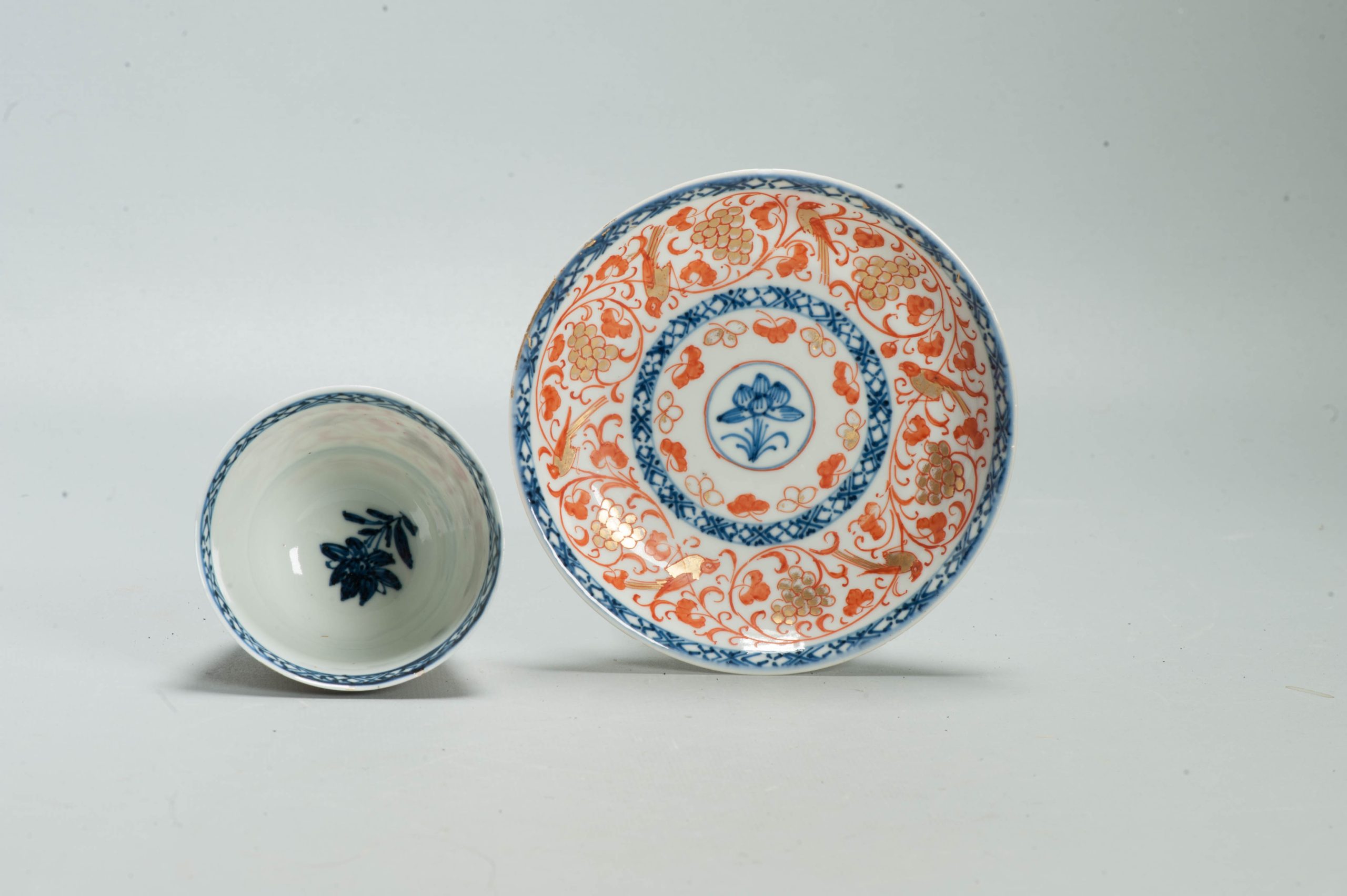 Antique Kangxi Qing Chinese Porcelain Haussmaler Decorated Chocolate Cup Germany - 图片 3