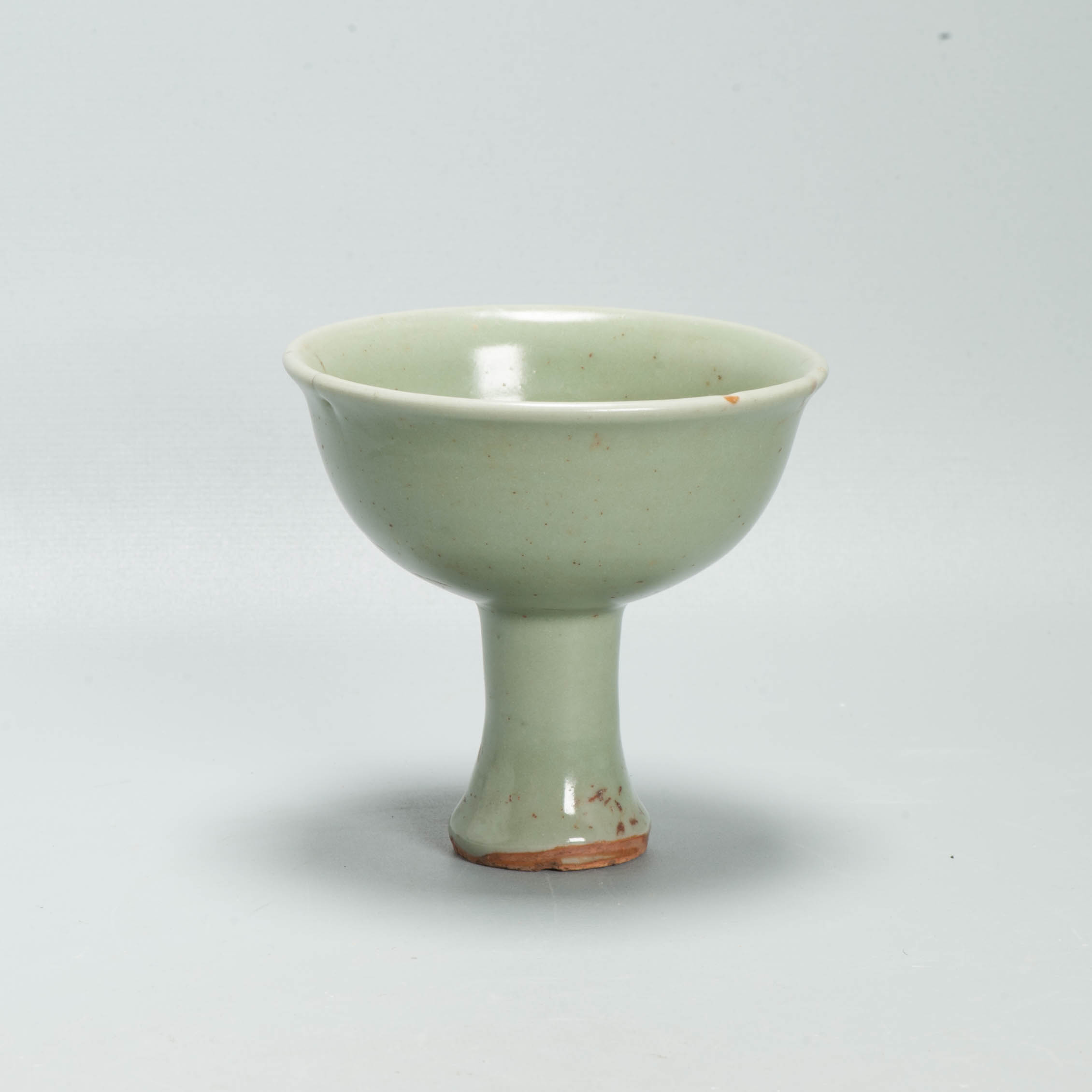 Antique Chinese Yuan or Ming period Celadon Longquan Stem Cup Ming - Image 6