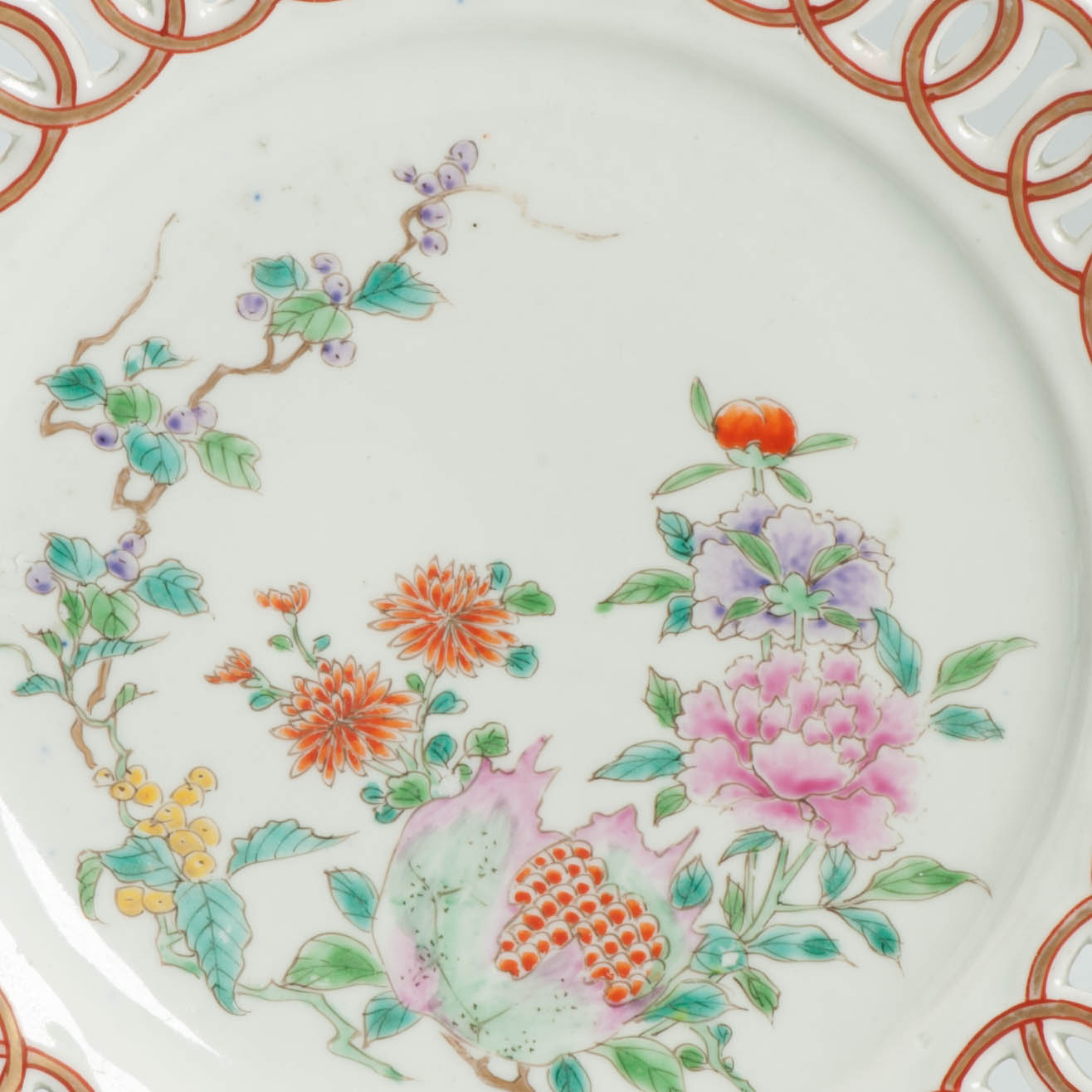 3 Antique Porcelain Plates Japanese Chinese & French Samson Famille Rose 18/19C - Image 7