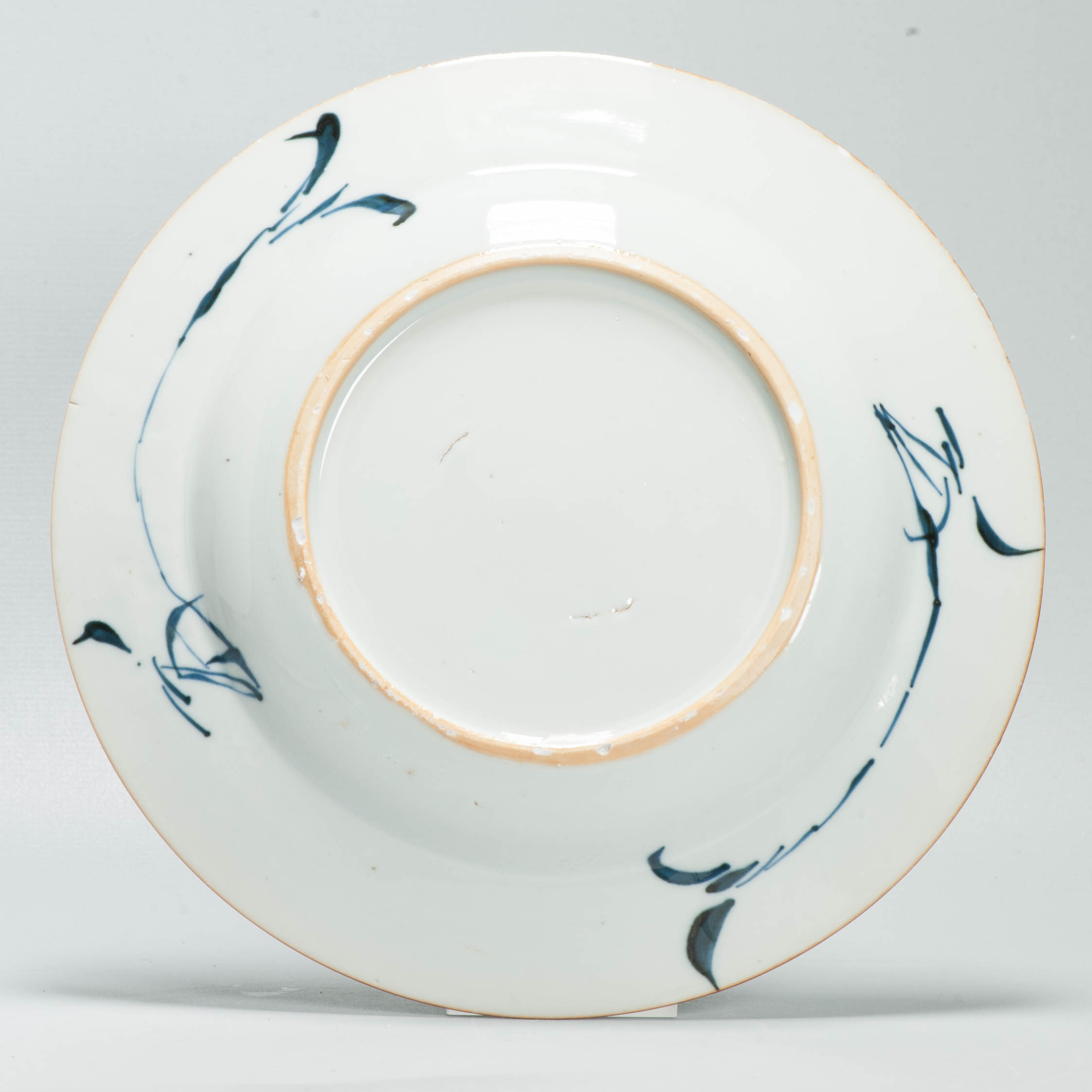 Antique Chinese Kangxi Period Blue White Porcelain Dish Floral Garden Qing - Image 5