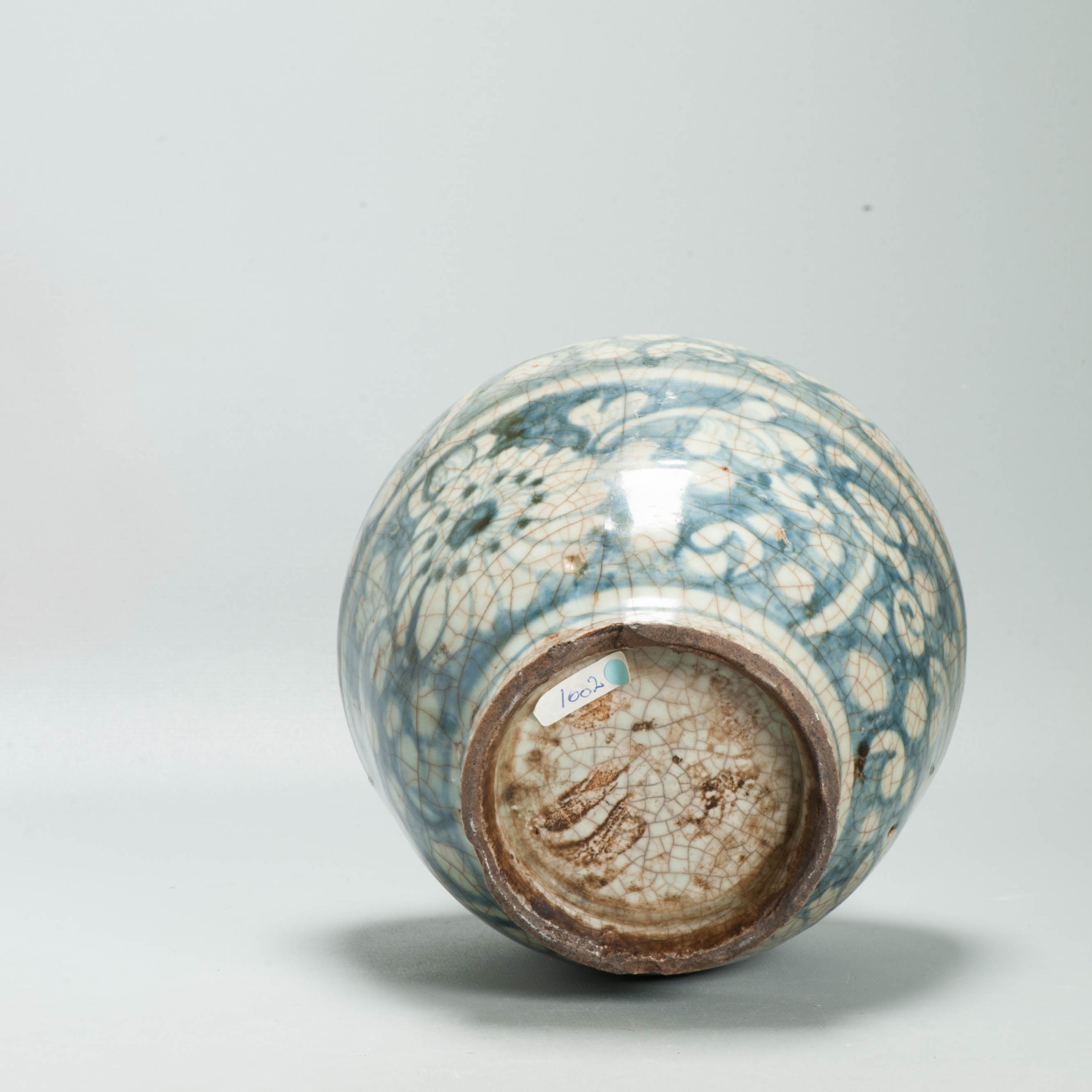 Antique Chinese Zhangzhou Swatow Blue White Porcelain Jar Ming 16th 17th Century - Image 6