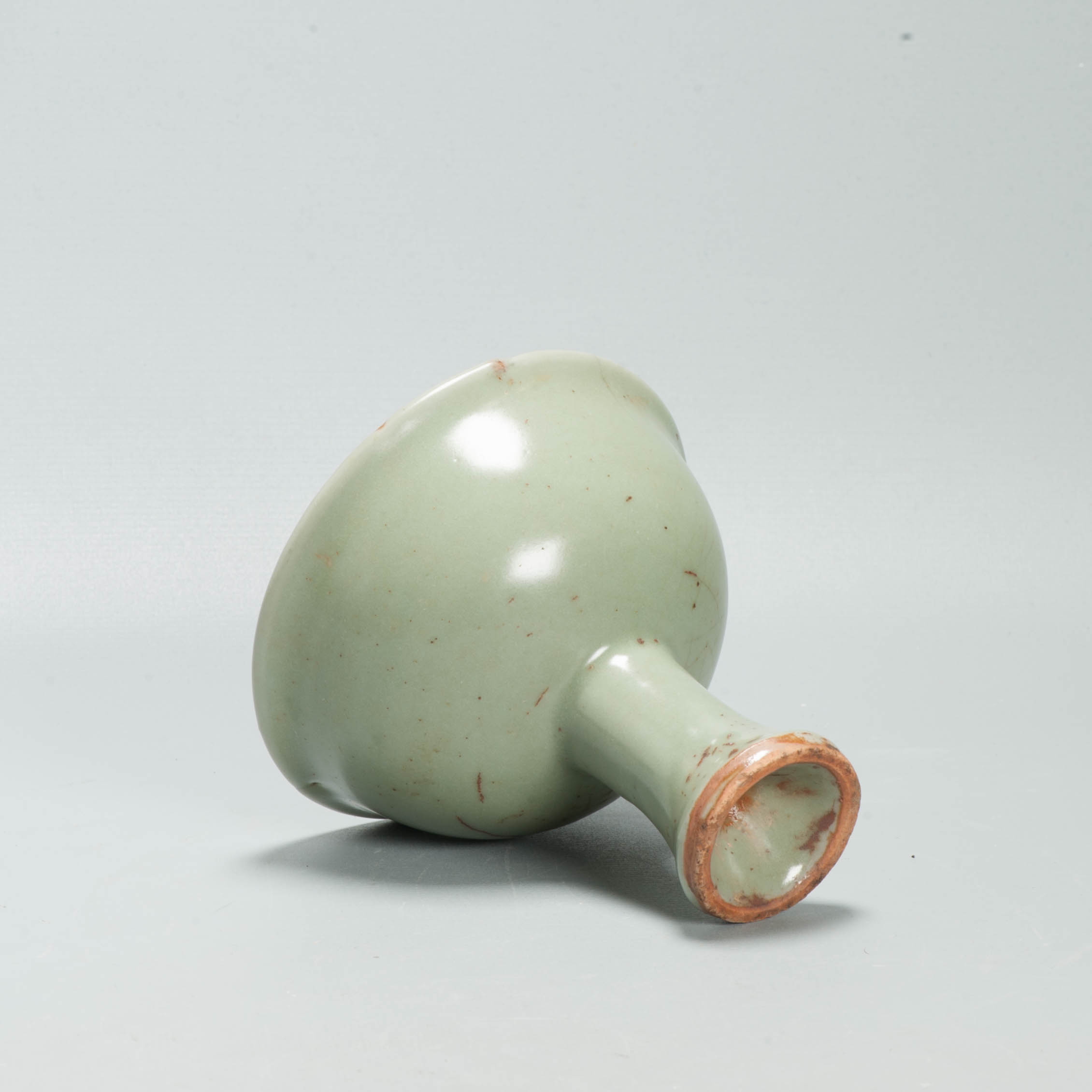 Antique Chinese Yuan or Ming period Celadon Longquan Stem Cup Ming - Image 11