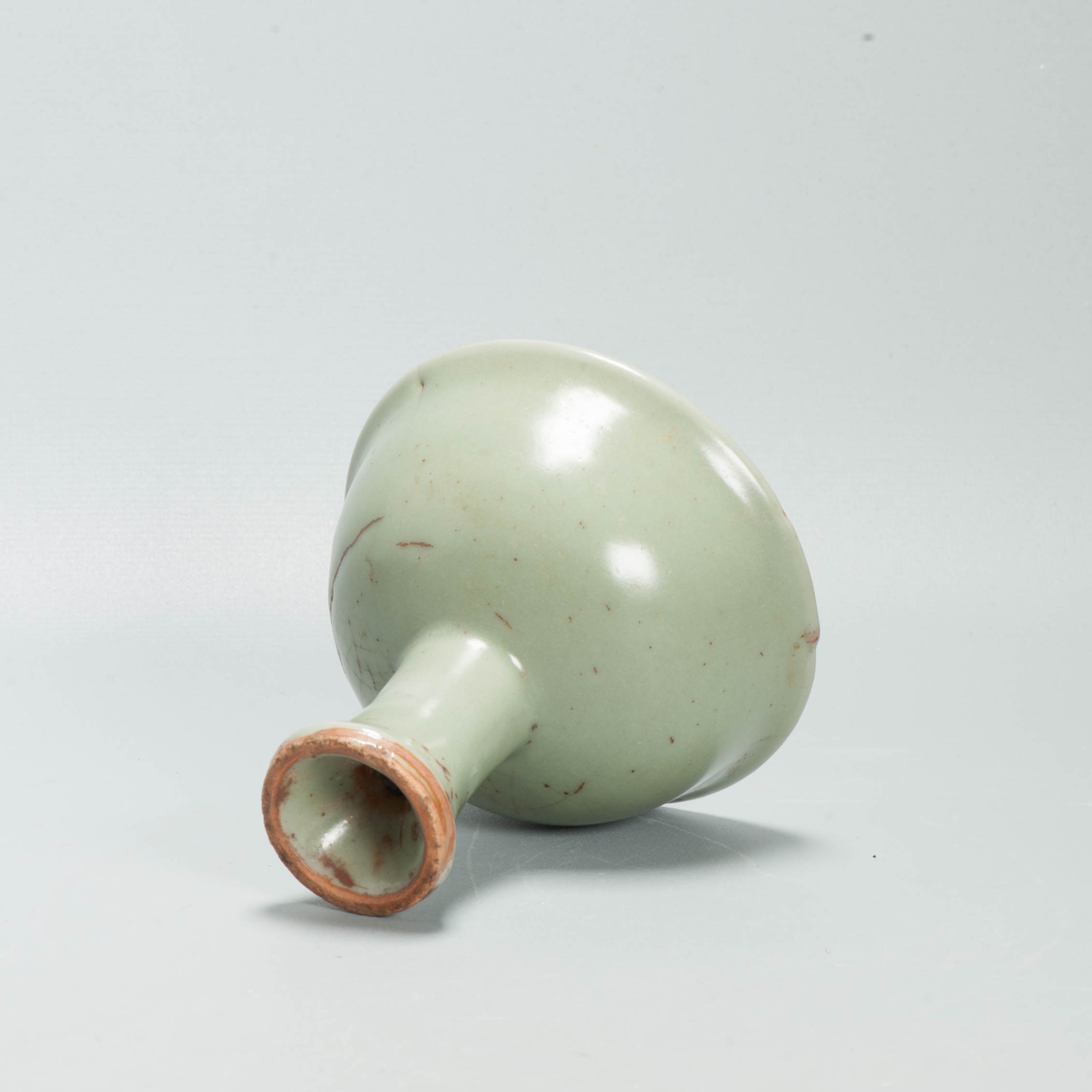 Antique Chinese Yuan or Ming period Celadon Longquan Stem Cup Ming - Image 8