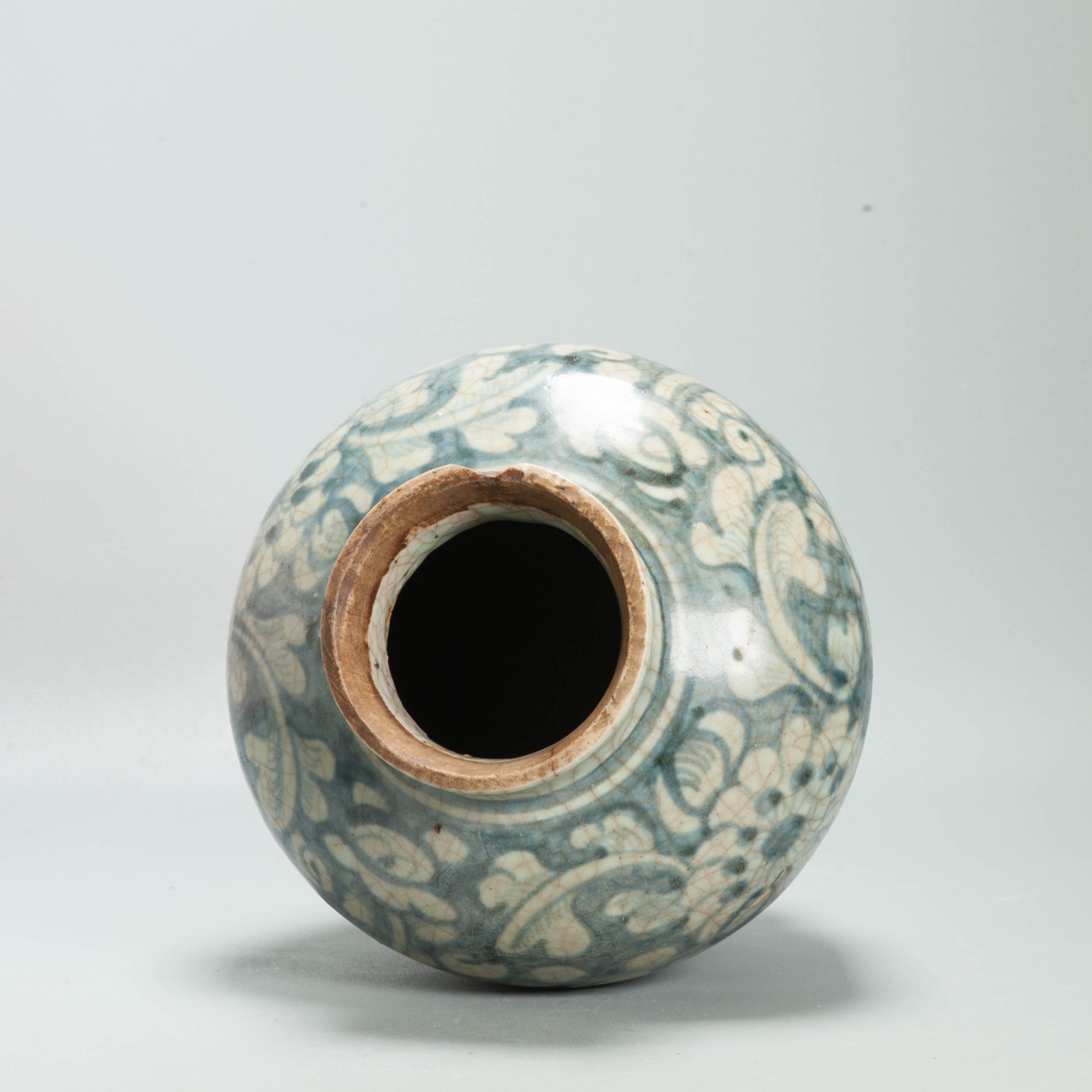 Antique Chinese Zhangzhou Swatow Blue White Porcelain Jar Ming 16th 17th Century - Image 4