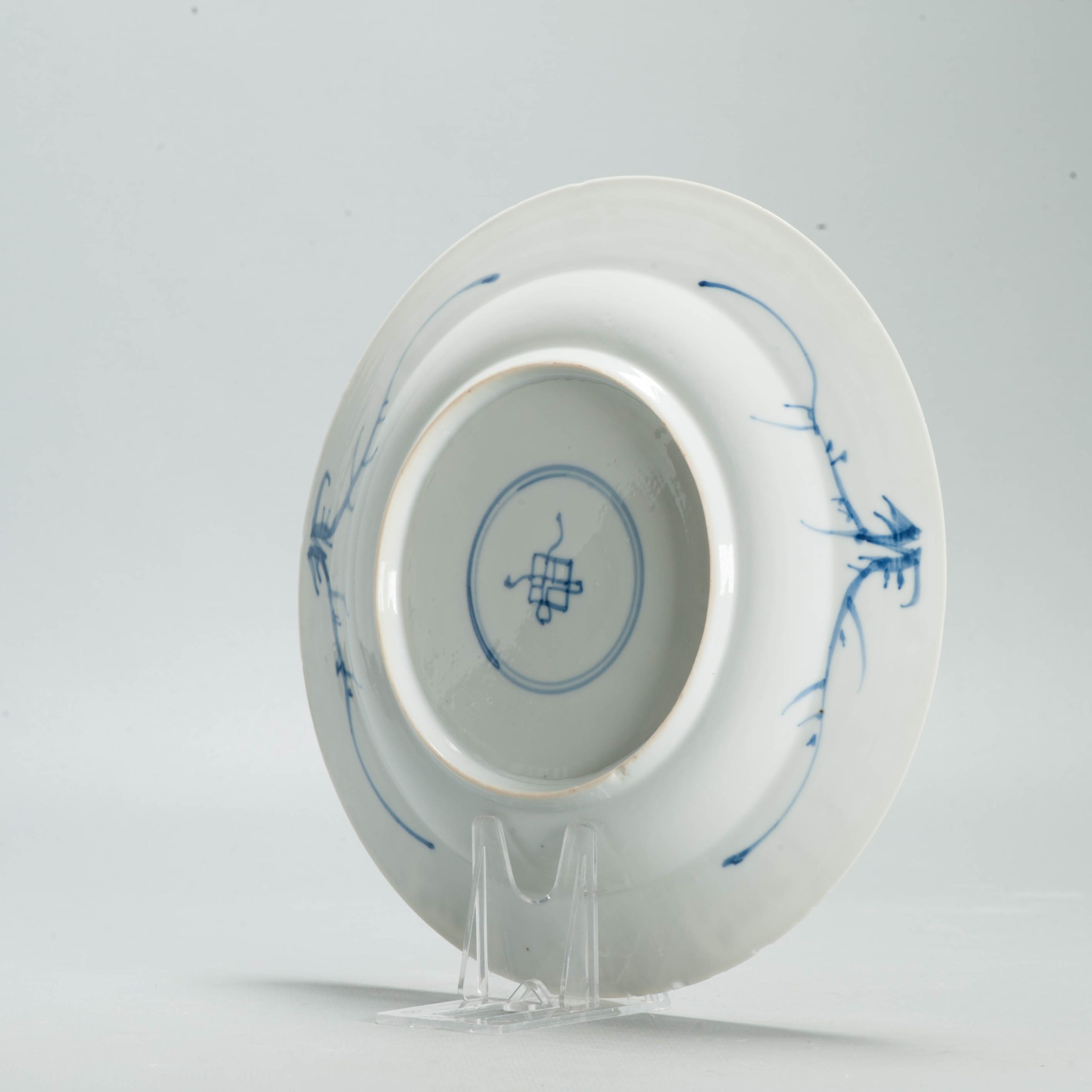 Antique Chinese Kangxi Blue & White Porcelain Dish Ducks Flying c.1700 - 图片 7