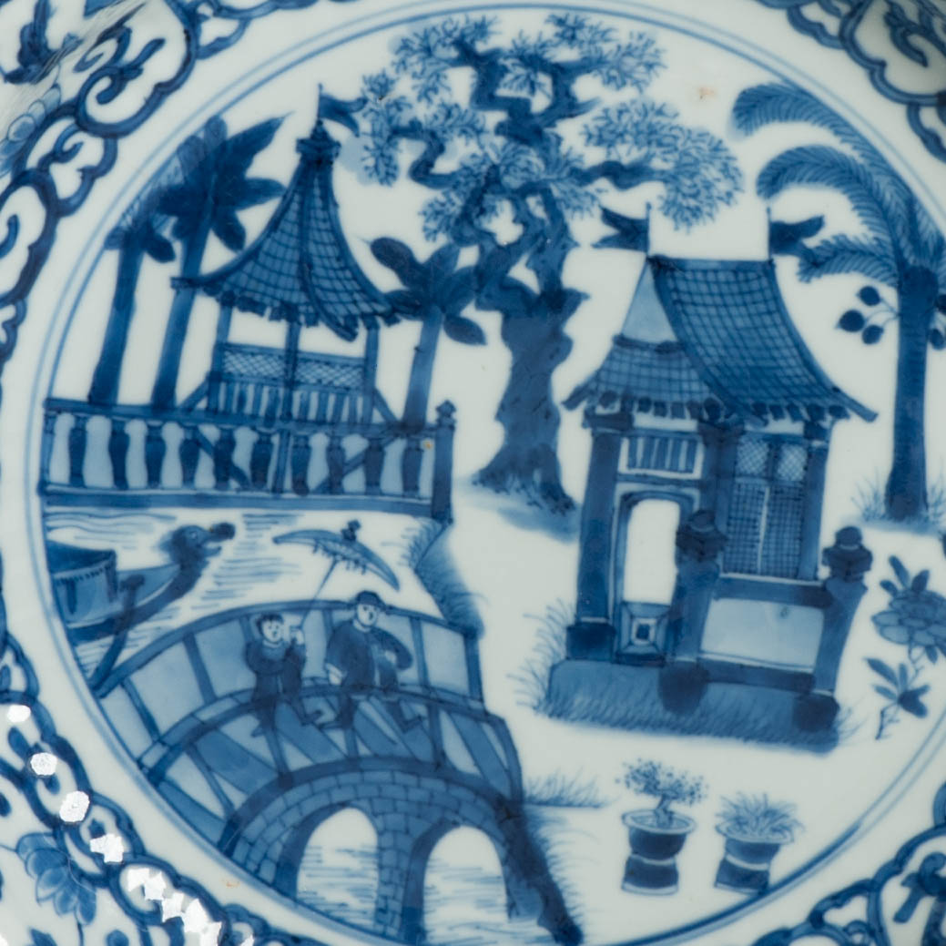 Very Rare Antique Chinese Kangxi Blue & White Porcelain Batavia City Dish - 图片 8