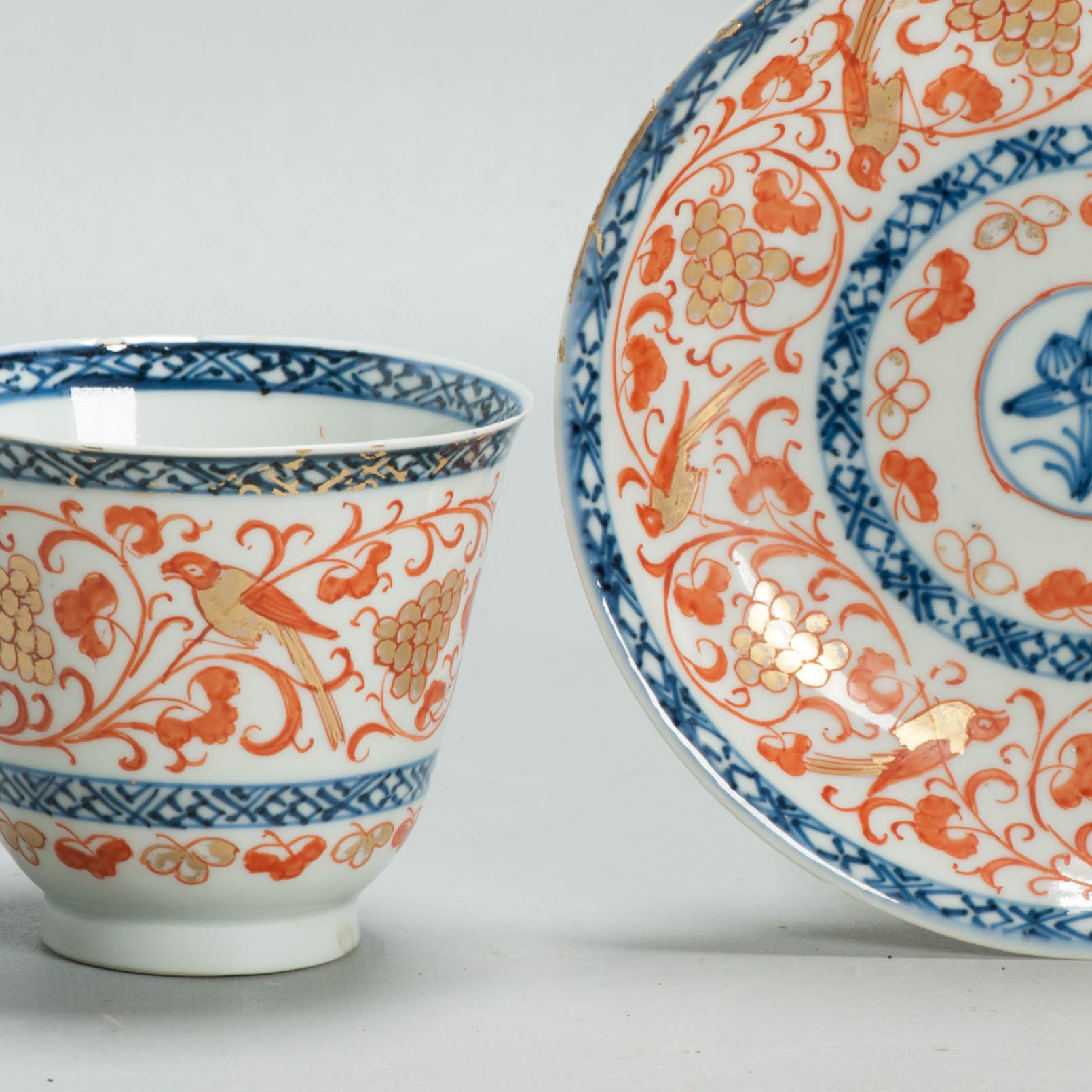 Antique Kangxi Qing Chinese Porcelain Haussmaler Decorated Chocolate Cup Germany - 图片 5