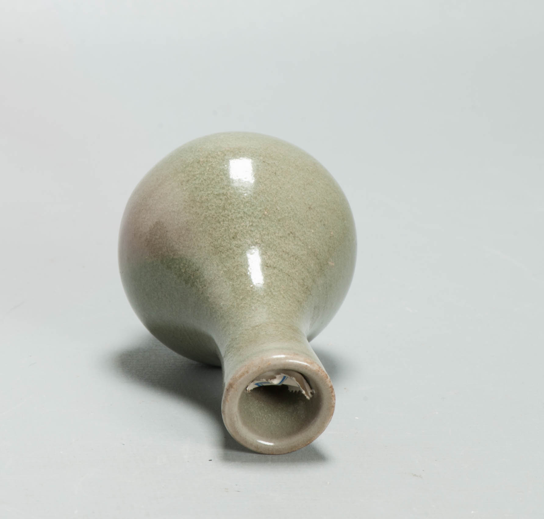 Small Antique Chinese Ming Period Longquan Celadon Pear-Shaped Bottle Vase China - Image 5