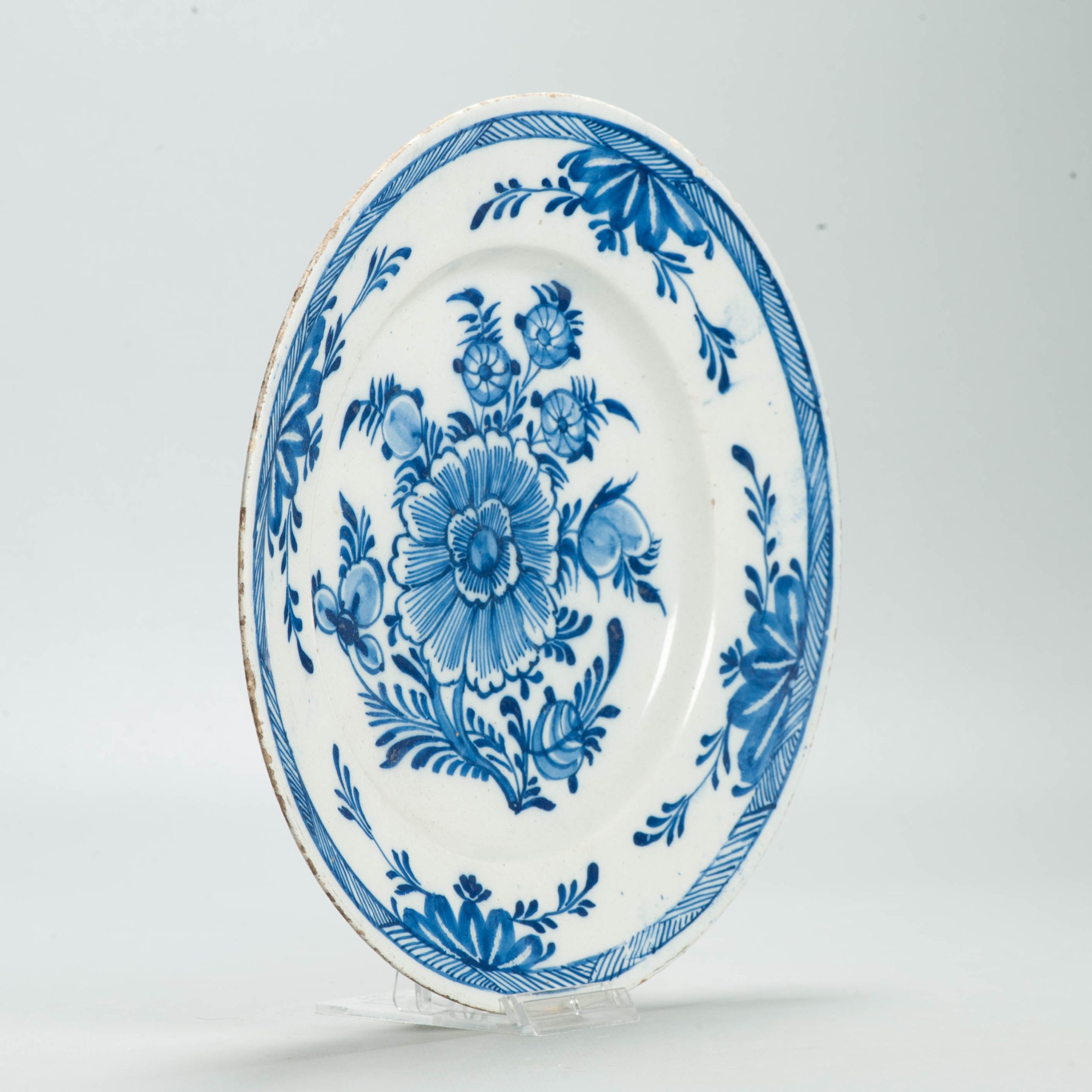 Antique Floral Beautifull Delftware plate 18th century Delft Rare - 图片 3