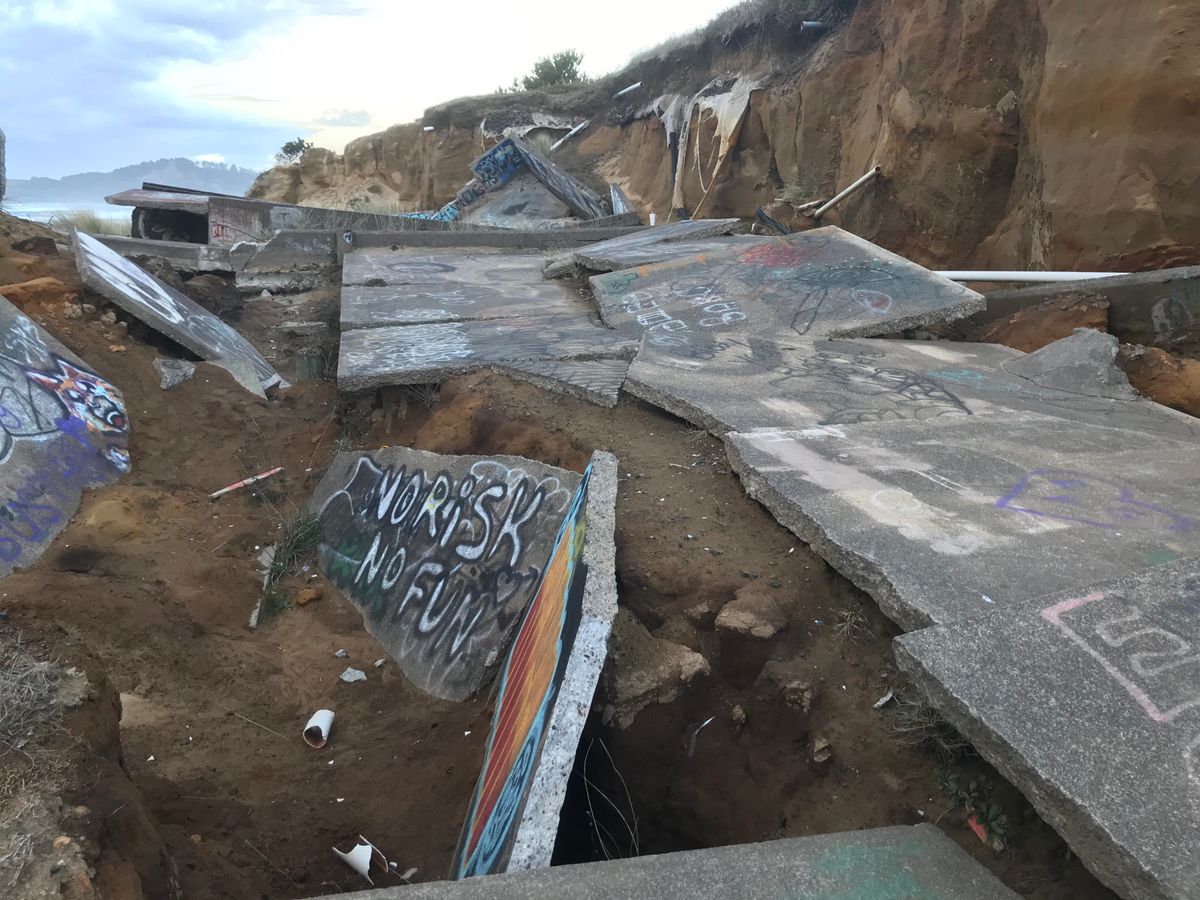Image for skate spot Nye Beach - Broken Slabs