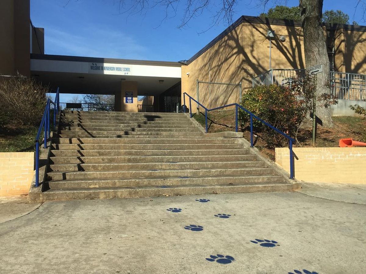 Image for skate spot Henderson Middle School - 8 Flat 8 Double Set Rail