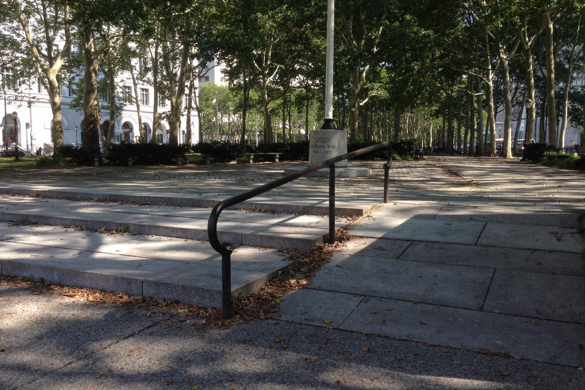 Image for skate spot Veterans Plaza Long 3 Stair Rail