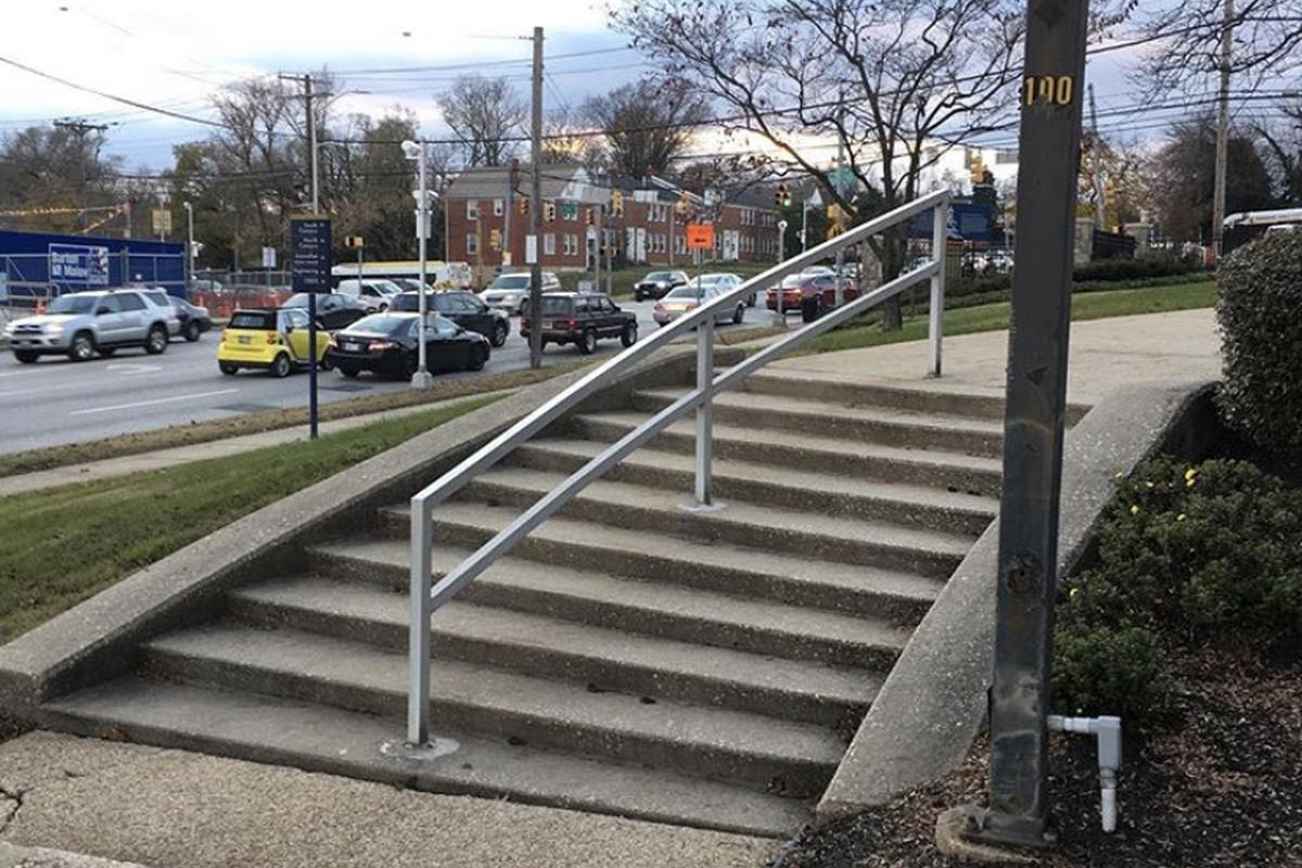 Image for skate spot Morgan State University Curved 10 Stair Rail