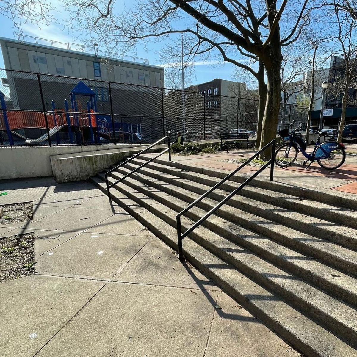 Image for skate spot Woods Playground - 7 Stair Rails
