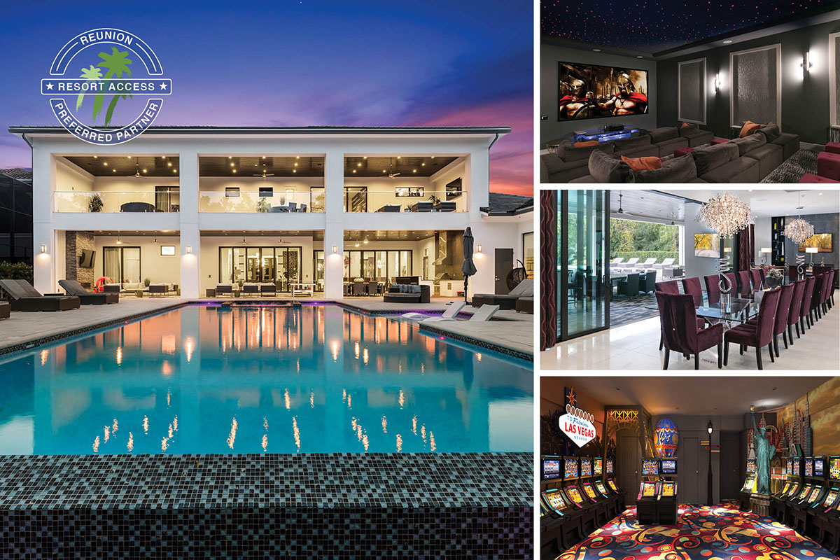 Welcome to Royale Reunion, a luxury villa totaling 12,500 sq. ft. of entertainment.