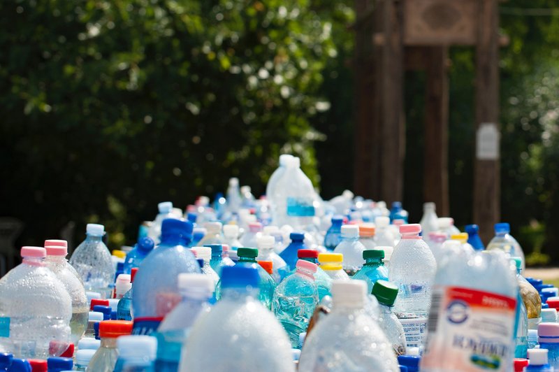 Stack of used plastic bottles