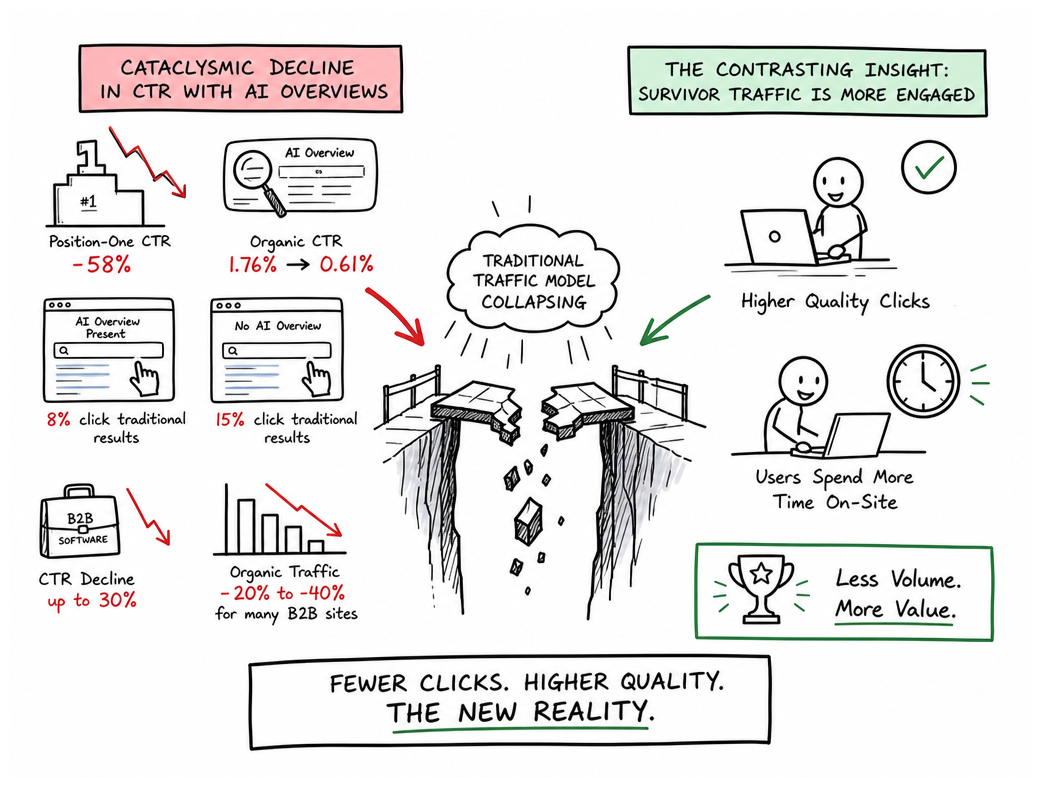 The CTR Collapse When AI Overviews Appear