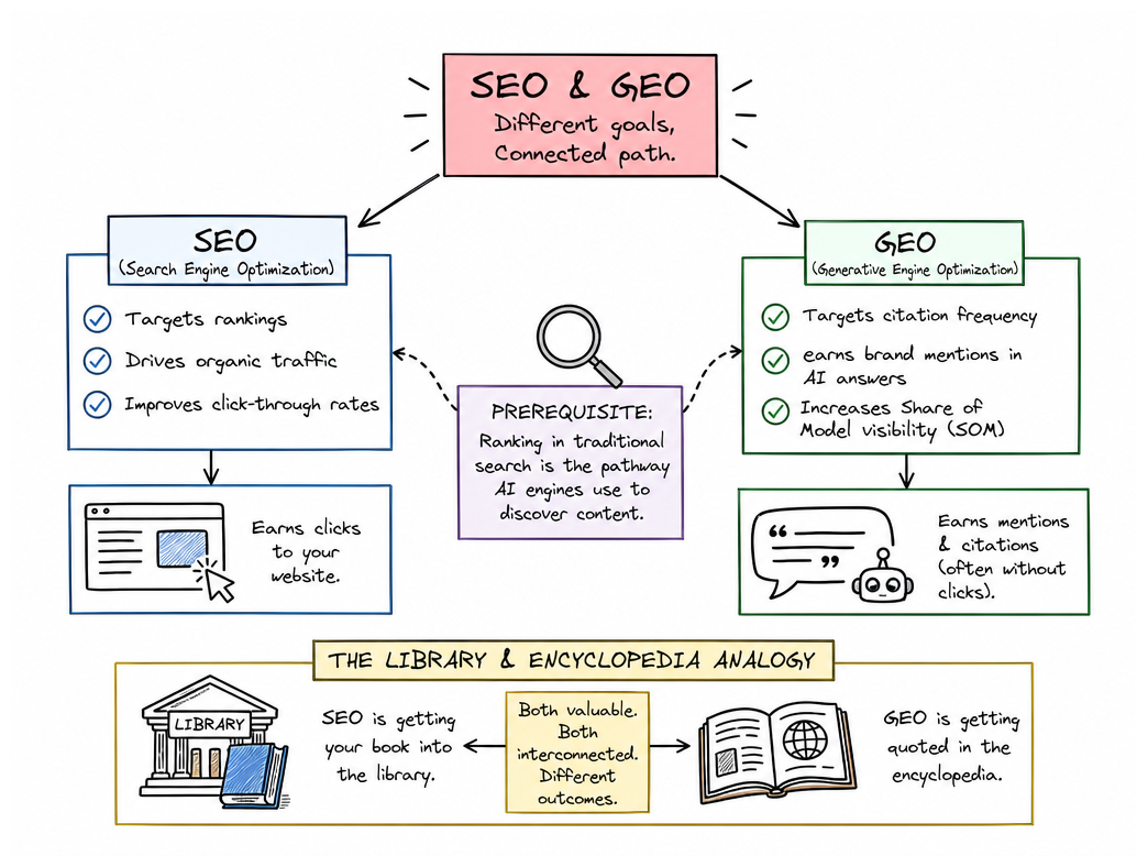 SEO Earns Clicks While GEO Earns Citations