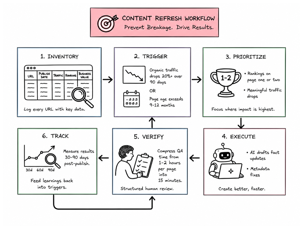 Six-Step Content Refresh Implementation Workflow