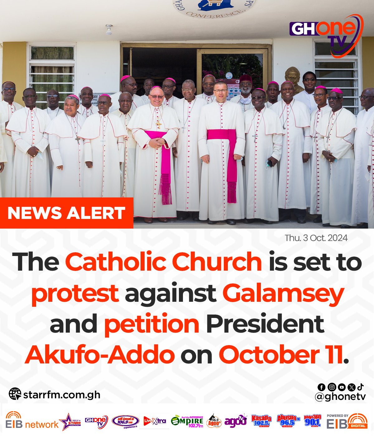 Catholic Church to protest against galamsey on October 11th, 2024
