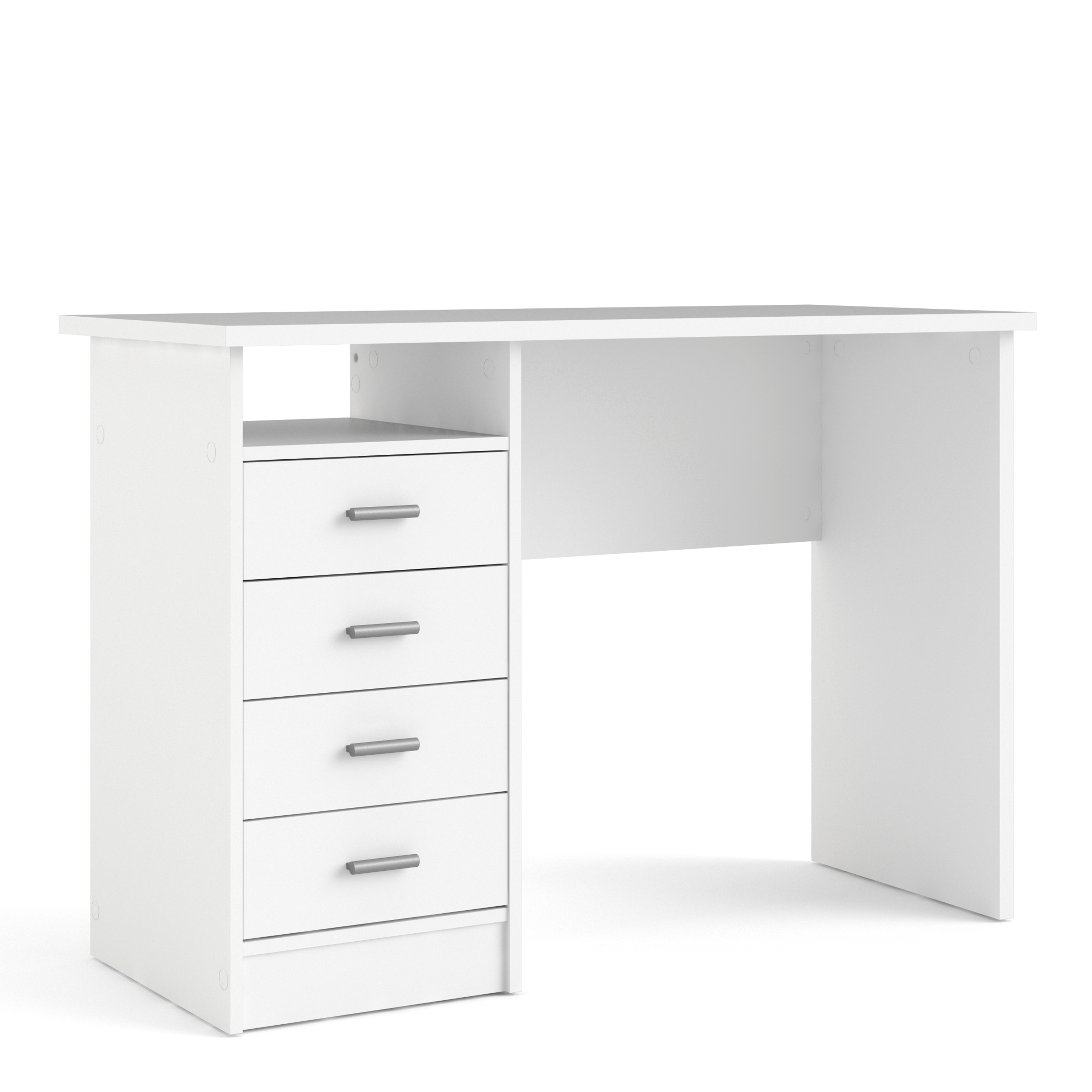 4 Drawer Desk with Storage - White or Oak 110cm Home Office Workstation - Picture 12 of 22
