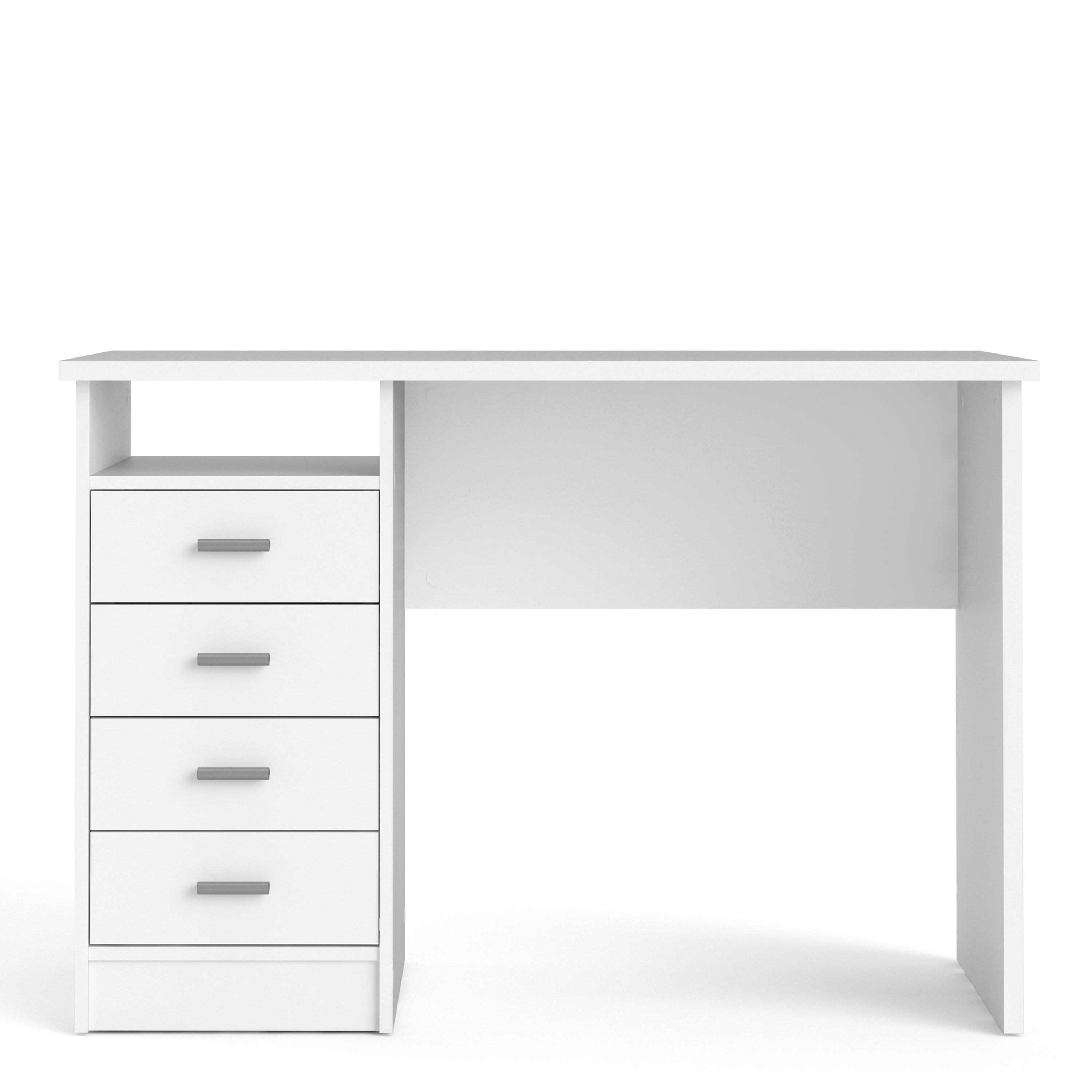 4 Drawer Desk with Storage - White or Oak 110cm Home Office Workstation - Picture 13 of 22