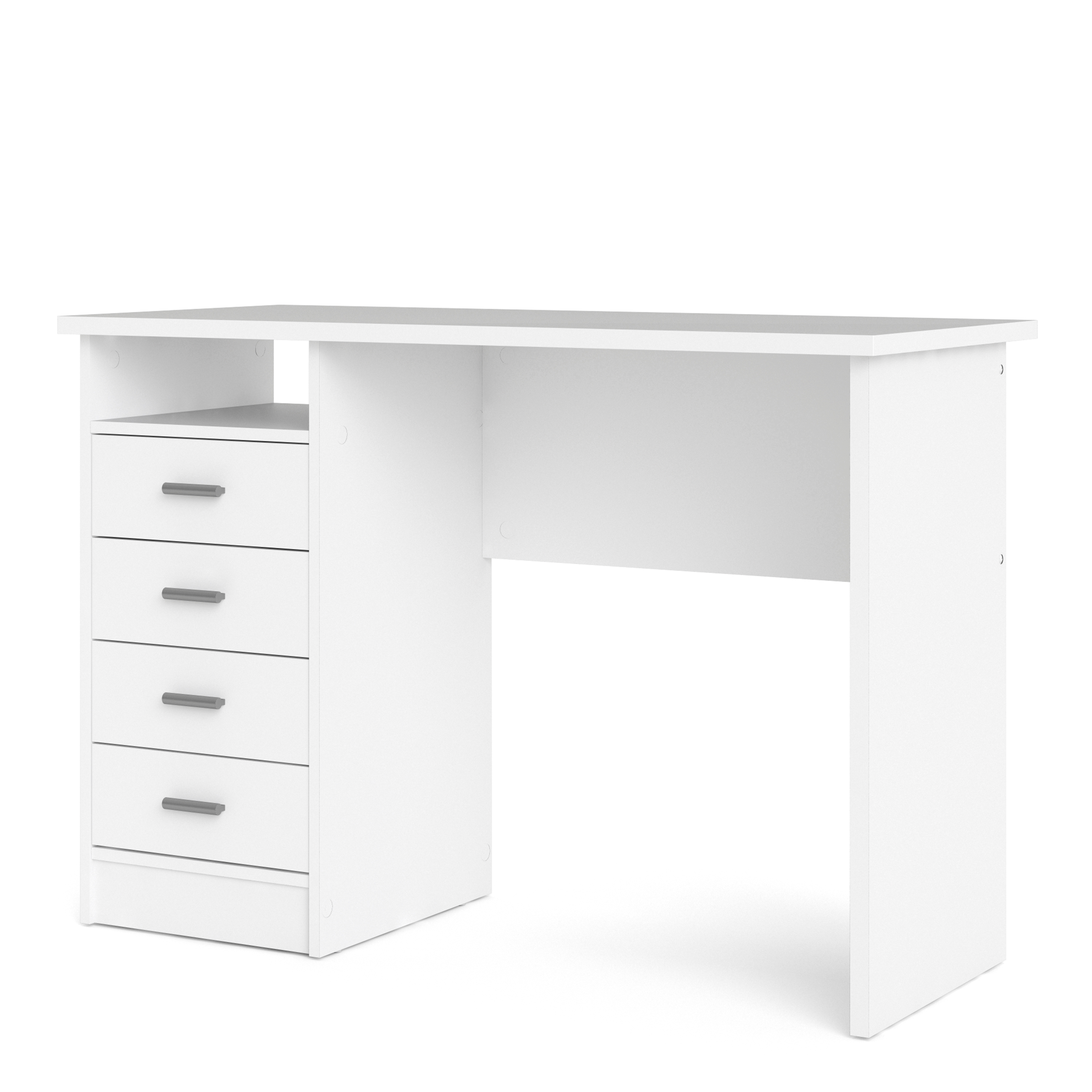4 Drawer Desk with Storage - White or Oak 110cm Home Office Workstation - Picture 14 of 22