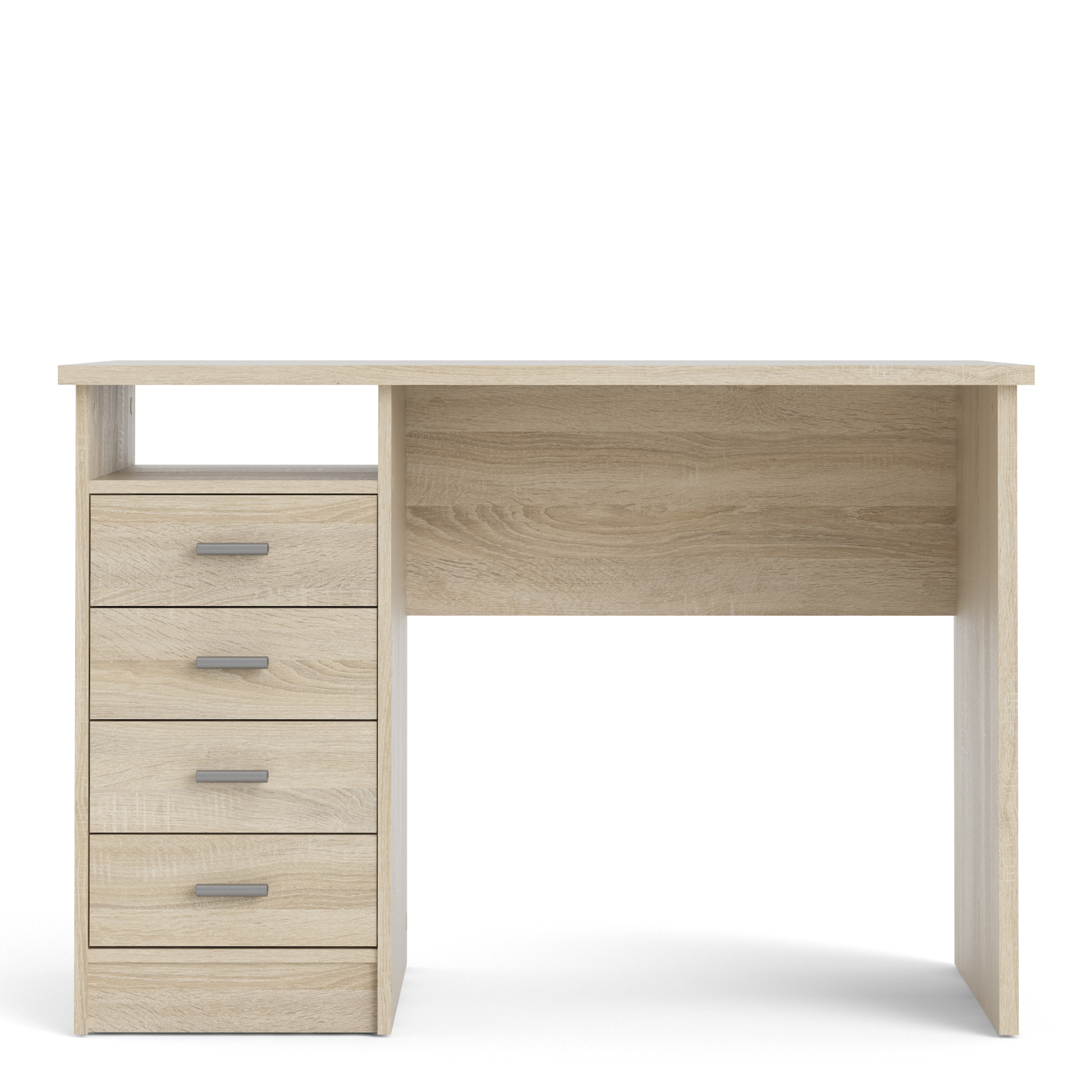 4 Drawer Desk with Storage - White or Oak 110cm Home Office Workstation - Picture 3 of 22