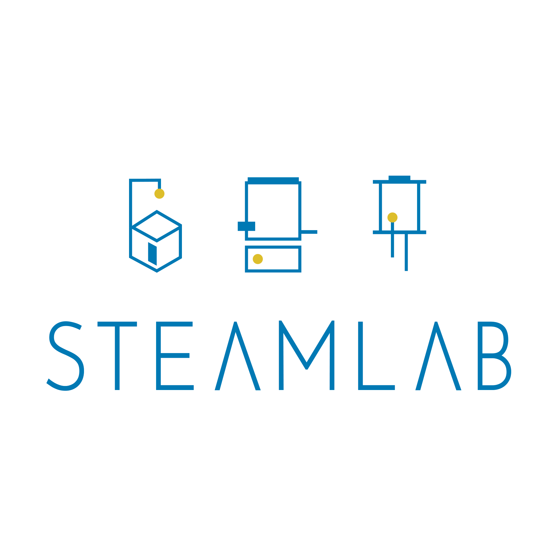 Logo Steamlab Vierkant geel
