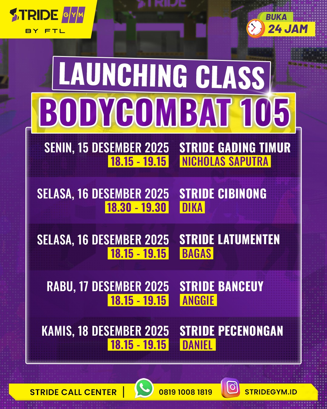 Schedule Stride Pecenongan