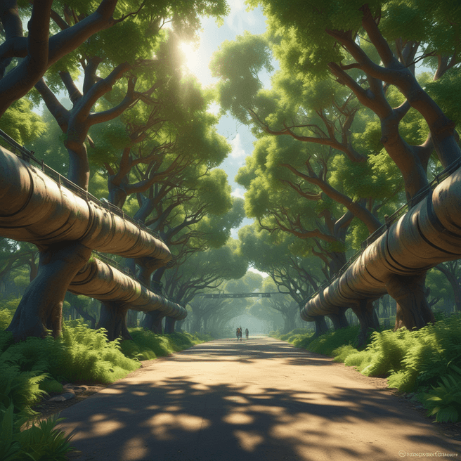 Futuristic 3D Pixar-Style Tree Infrastructure | 4K Super Resolution