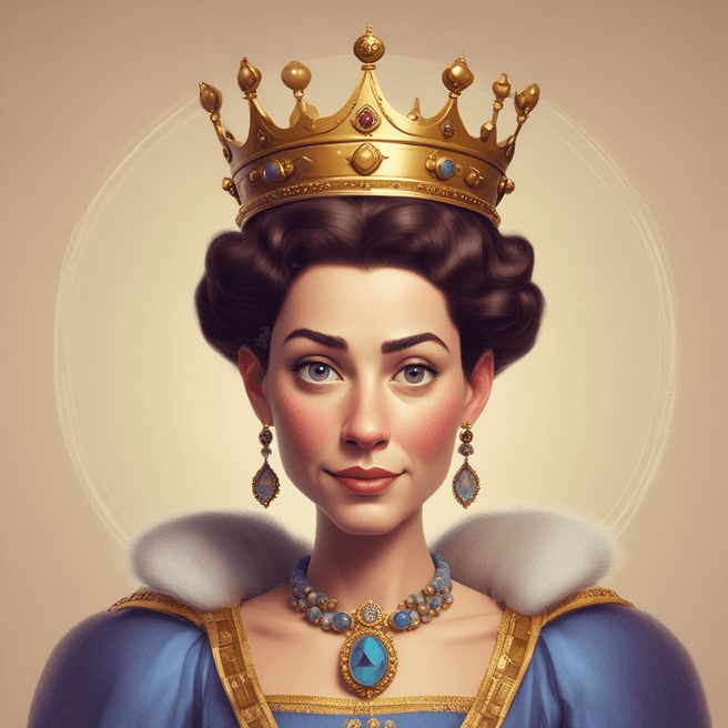 Captivating Pixar-style Queen Portrait | Fulgent AI
