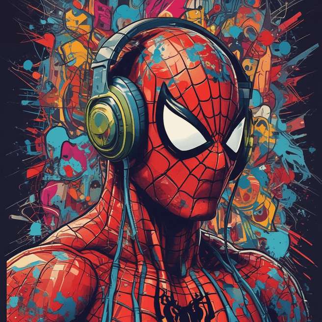 Colorful Graffiti Spiderman Art in Detailed Vector Illustration