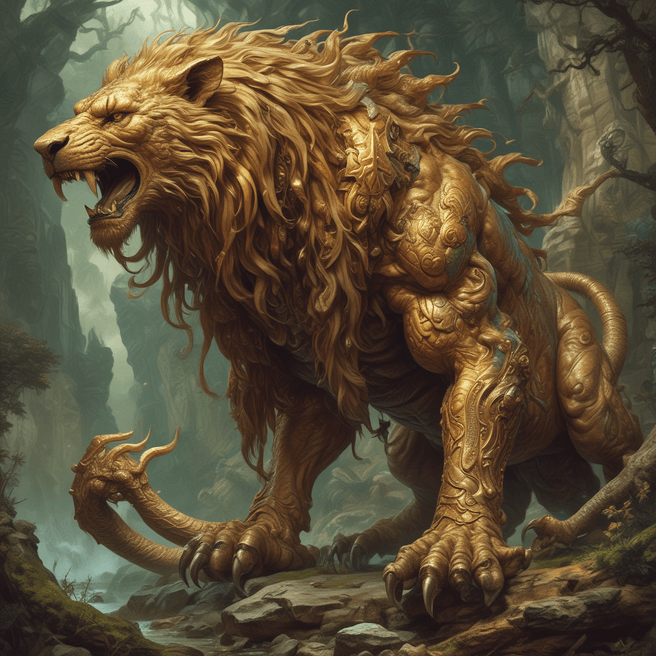 Fulgent AI: Elden Beast - Majestic Lion Dragon Image