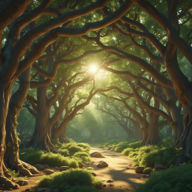 3D Rendered Pixar Style Tree Head Infrastructure in Futuristic Green Surrounding – Fulgent AI