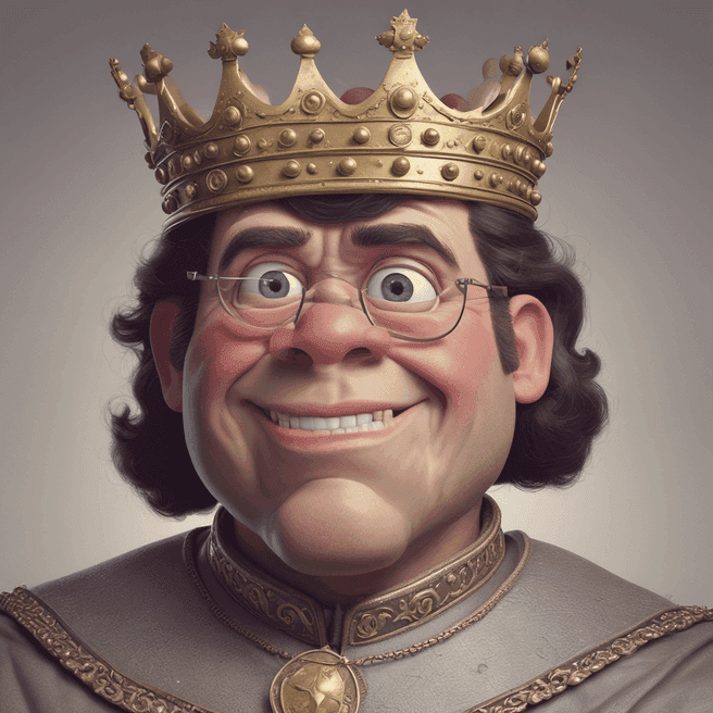 Pixar style Portrait of a king