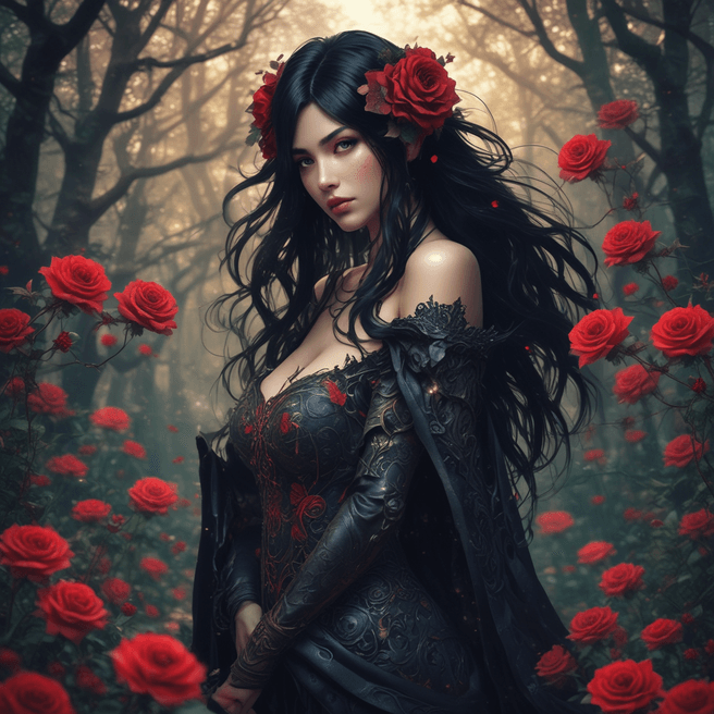 Enchanting Anime Dark Fantasy Portrait - Fulgent AI