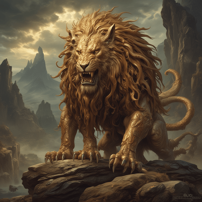 Fulgent AI: Elden Beast - Majestic Lion Dragon Image