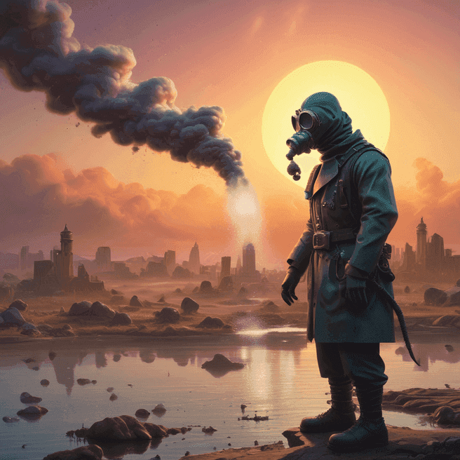 Post-Apocalyptic Surrealist Art: 3Ds Max Model with Beautiful Lighting and Melancholic Colored Pencil Details