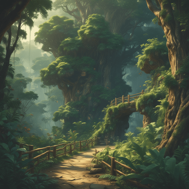 Explore Google Jungle in Ghibli Style: 4K Super-Detailed Imagery