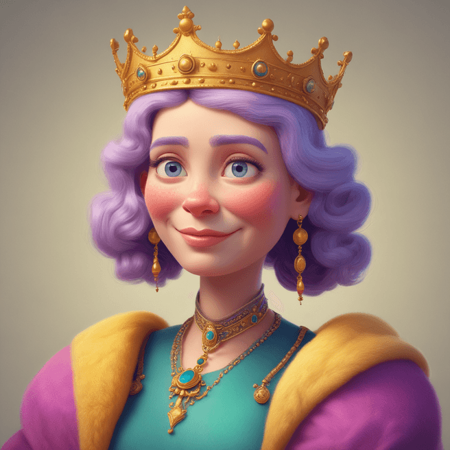 Regal Queen Portrait: Pixar-Inspired Google Image Creation