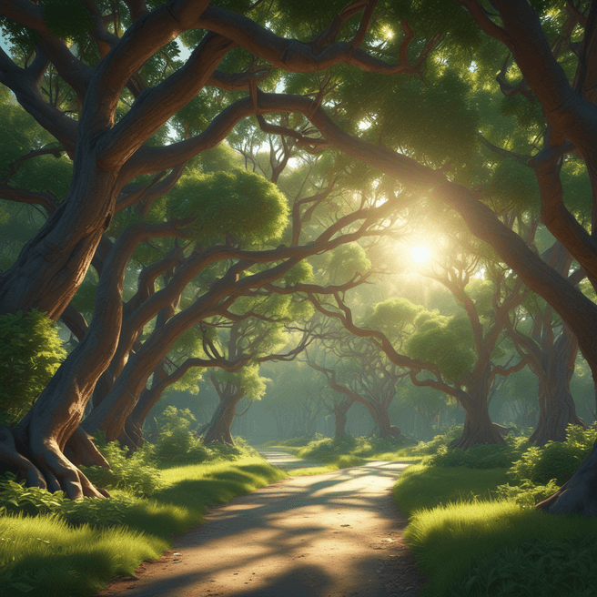 Futuristic 3D Pixar-Style Tree Infrastructure | 4K Super Resolution